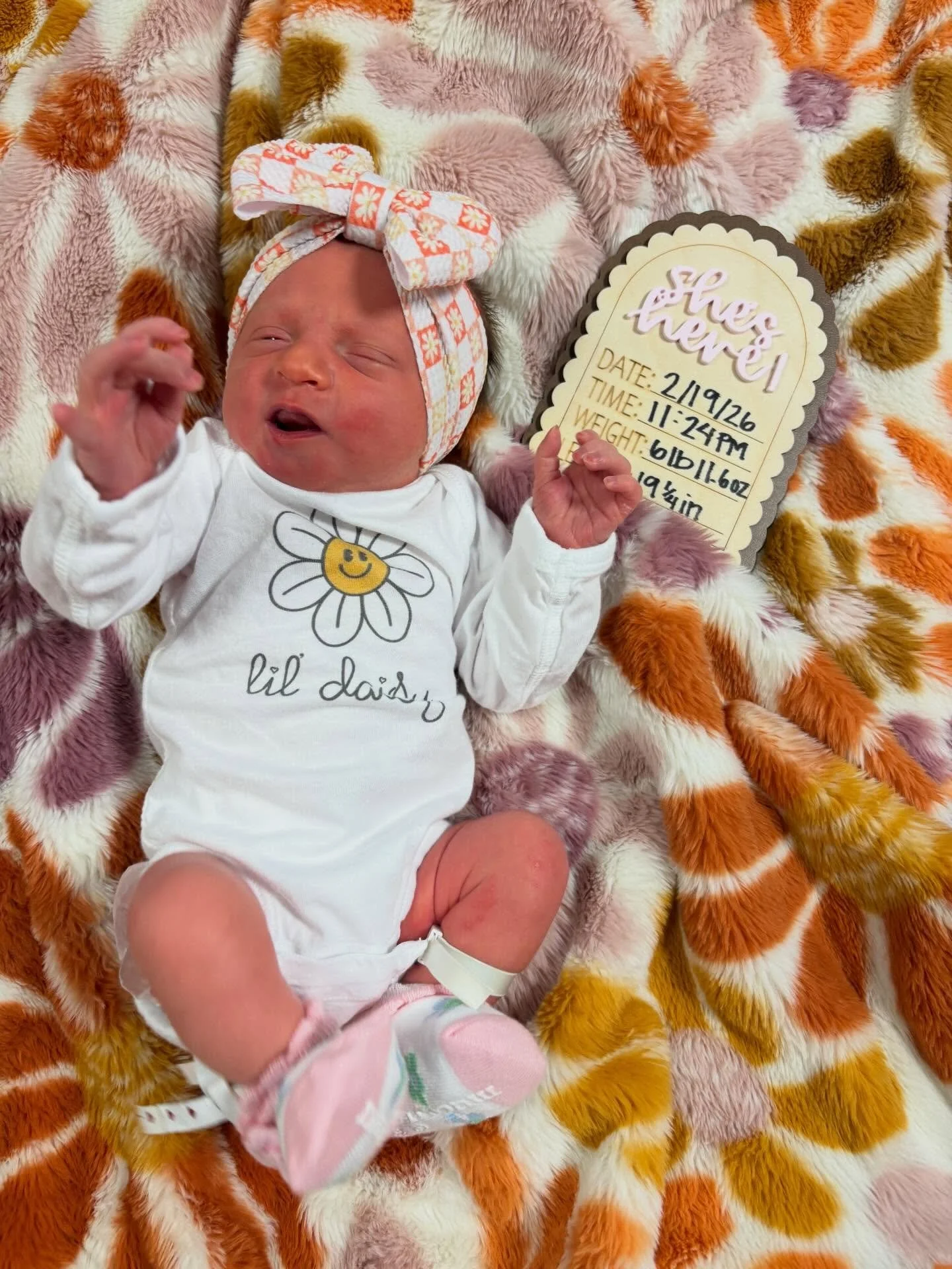 Daisy Marie Mahoney 🌼💗🦋
Born on 2/19/26 at 11:24 pm
6 lb 11.6 oz
19.25 inches

We are doing great &amp; headed home! Daisy is the perfect little addition to round out our family. I&rsquo;ll share her birth story when we&rsquo;re all a little more 