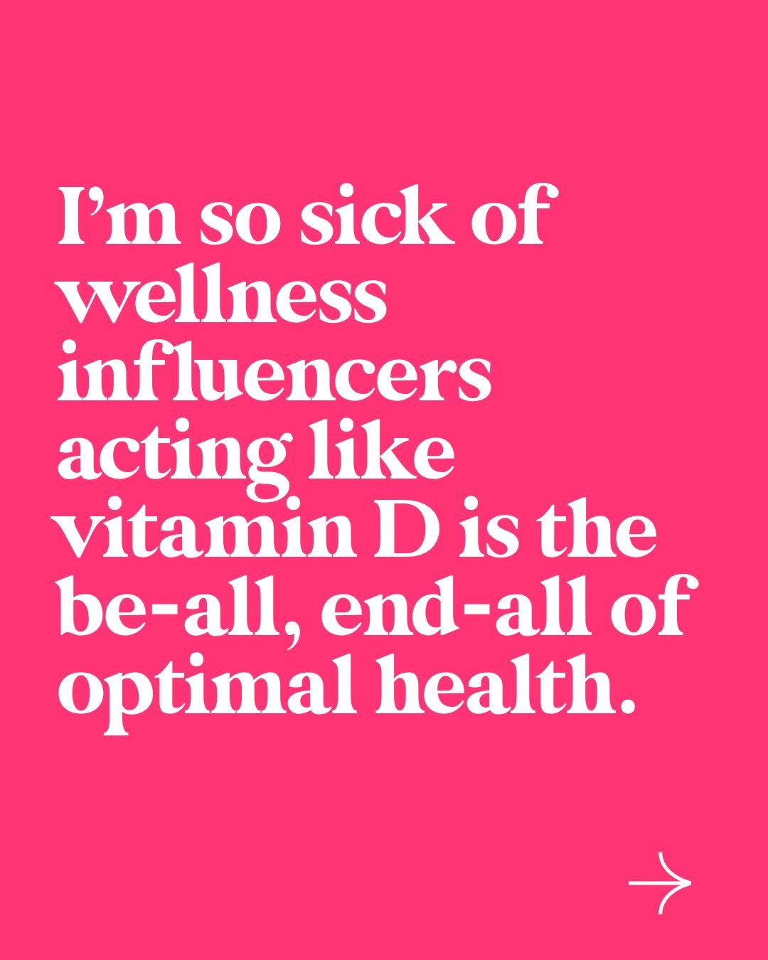 Unpopular opinion: vitamin D isn&rsquo;t the hero it&rsquo;s made out to be.

Real healing isn&rsquo;t about fixing one number on your lab panel.

It&rsquo;s about understanding the full picture and supporting your body accordingly.

Your body doesn&