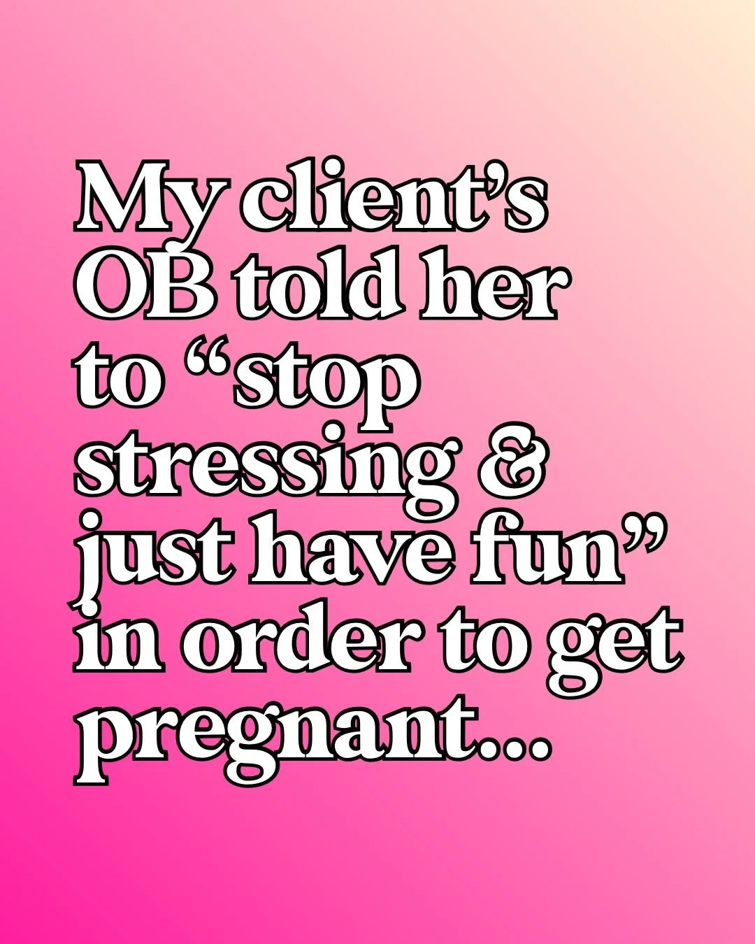 &ldquo;Just relax and it&rsquo;ll happen&rdquo; might be one of the most frustrating things a woman struggling with infertility can hear.

Because while stress absolutely impacts the body&hellip; it&rsquo;s rarely the only thing going on.

I can&rsqu