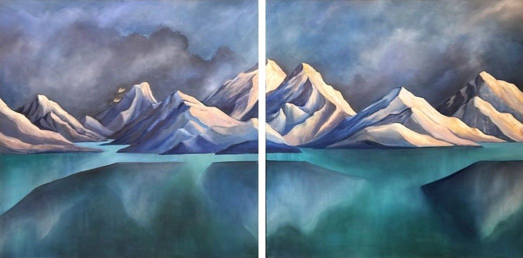 Raquel Carter - "Where Two Worlds Meet" - Oil on Canvas - 240 x 120 cm - $4,500