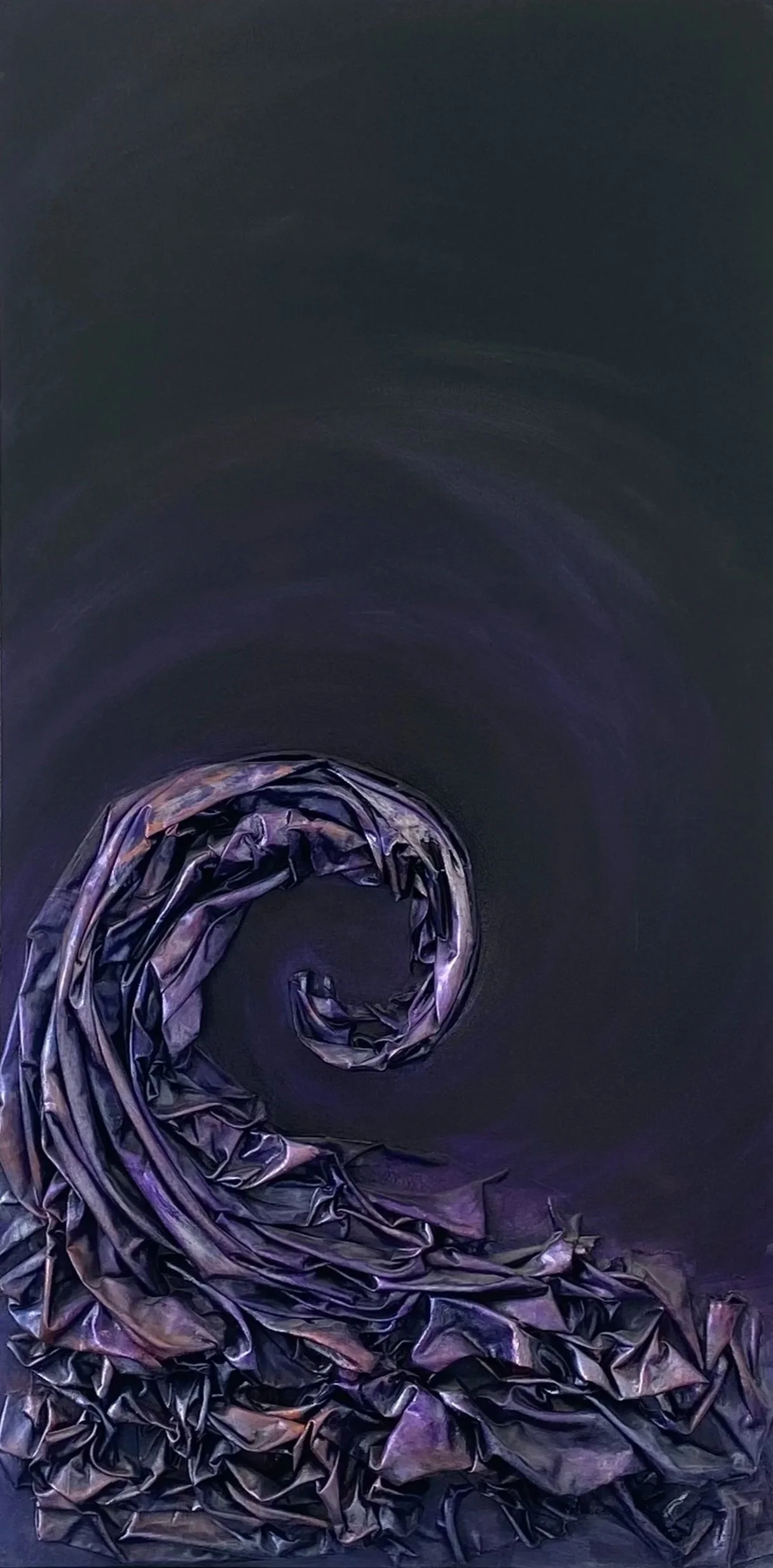 Karina Fay - "Falcons Crest " - Acrylic and Material on Canvas  - 50x100 cm - $750