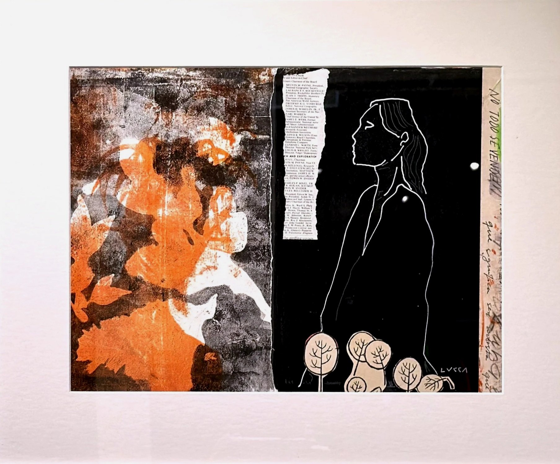 Lucca Rodriguez - "Live and let live" - Collage ,acrilyc, gel plates, impression.   - 50 x 35 cm -  $700