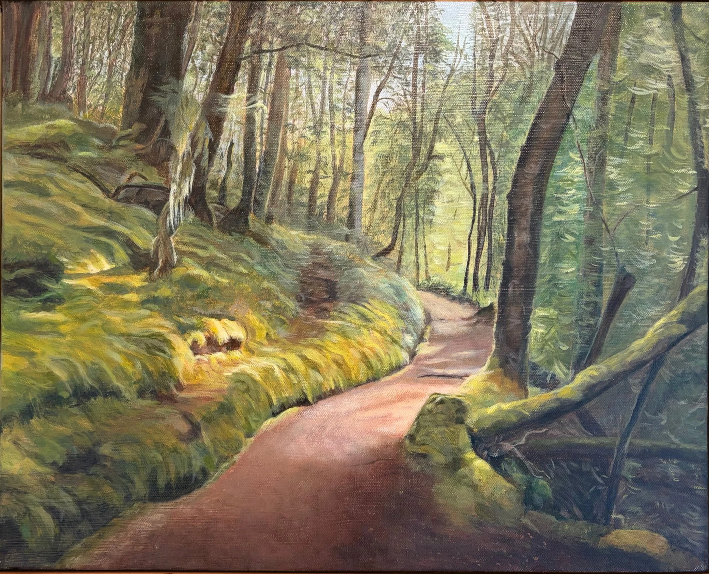 Carolyn Dakin - "Journey to the Mountains" - Oil and acrylic on canvas - 40cm x 50cm - $1830