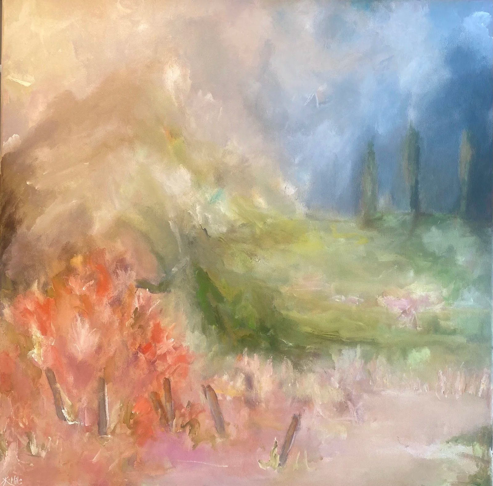 Kristy Mills- "Roam" - Acrylic on canvas - 76cm x 76cm - $1600