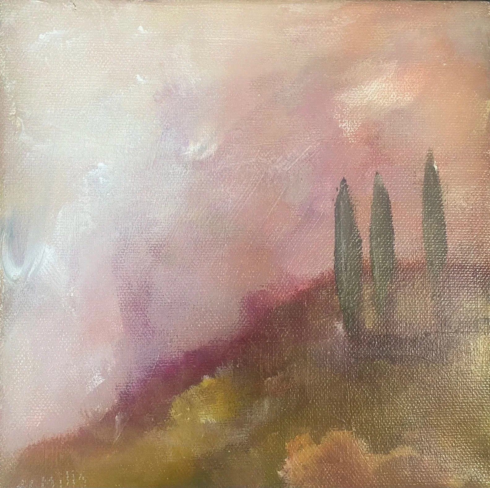 Kristy Mills- "Red Sky" - Acrylic on canvas - 20.5cm x 20.5cm - $380