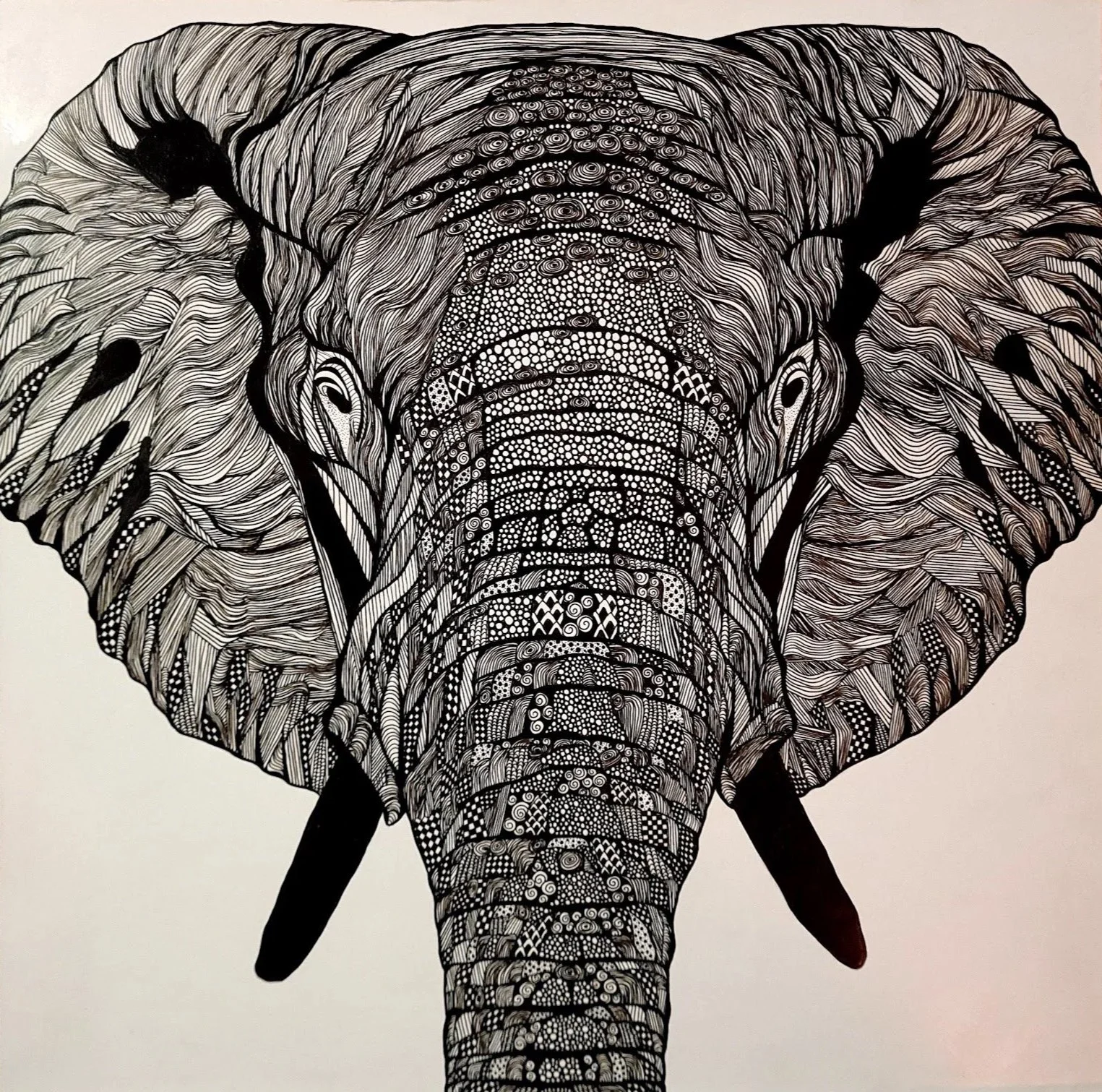 Kelly  Roos - "Legacy" - Hand-drawn pigment ink on Formacote board - 27cm x 27cm  - $595