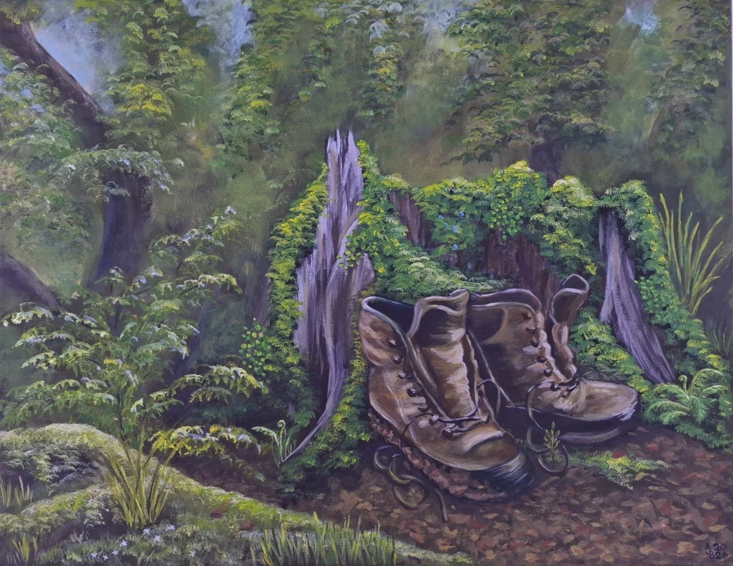 Amy Baker - "Reclaimed" - Acrylic on canvas  - 35cm x 45cm  - $995