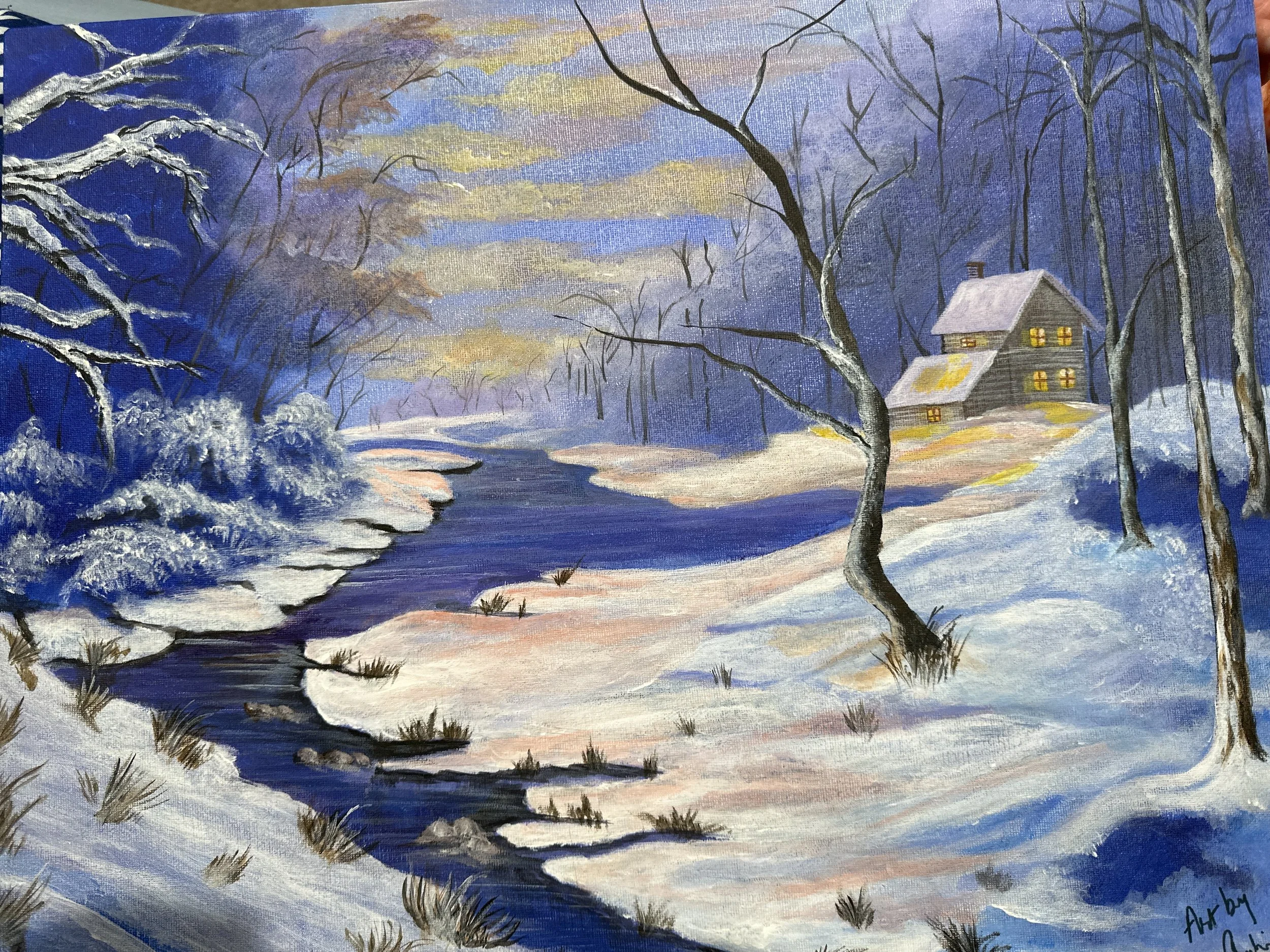 Ruhi - Winter Love - Acrylic on Canvas - 51cm x 41cm - $199