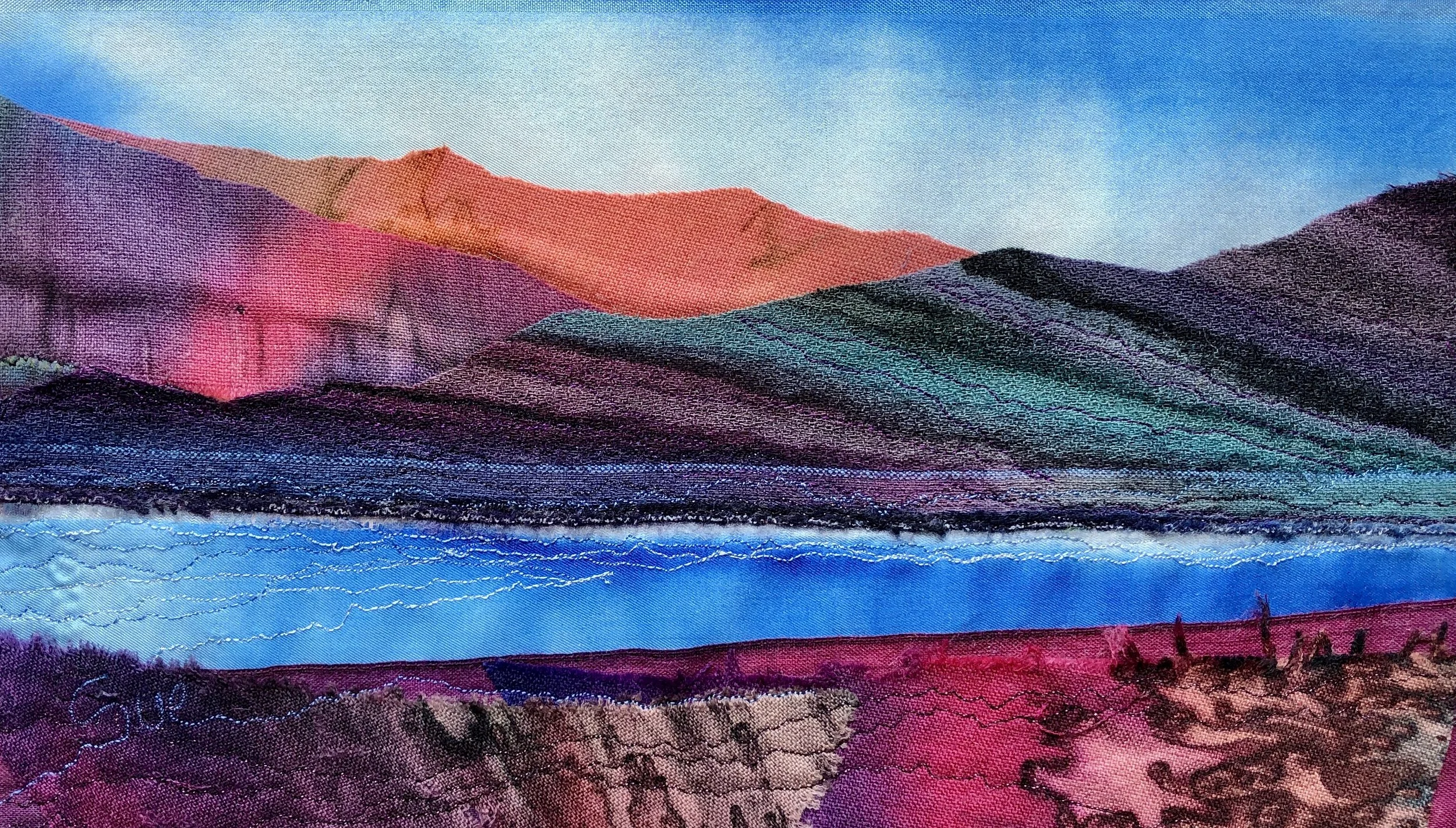 Sue Wademan - "Rise with the sun" - 	Textiles - 49cm x 36cm - $680