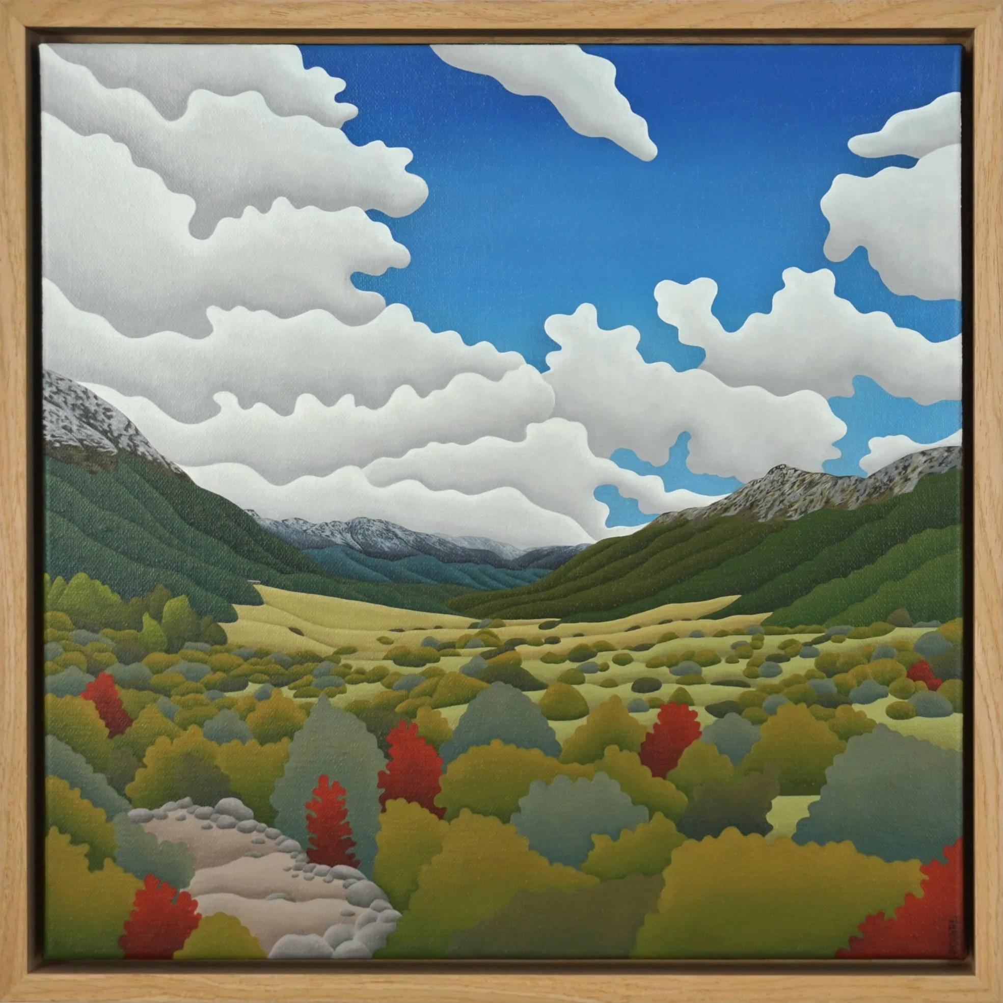 Priscilla Clare - Greenstone III - Oil on Canvas, Framed - 40cm x 40cm (framed 44cm x 44cm) - $1500