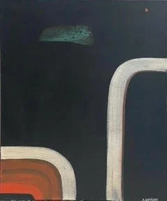 Annette Sheridan - "White Chapel on a Blood Moon - Acrylic on Canvas - 61 x 51cm - $600