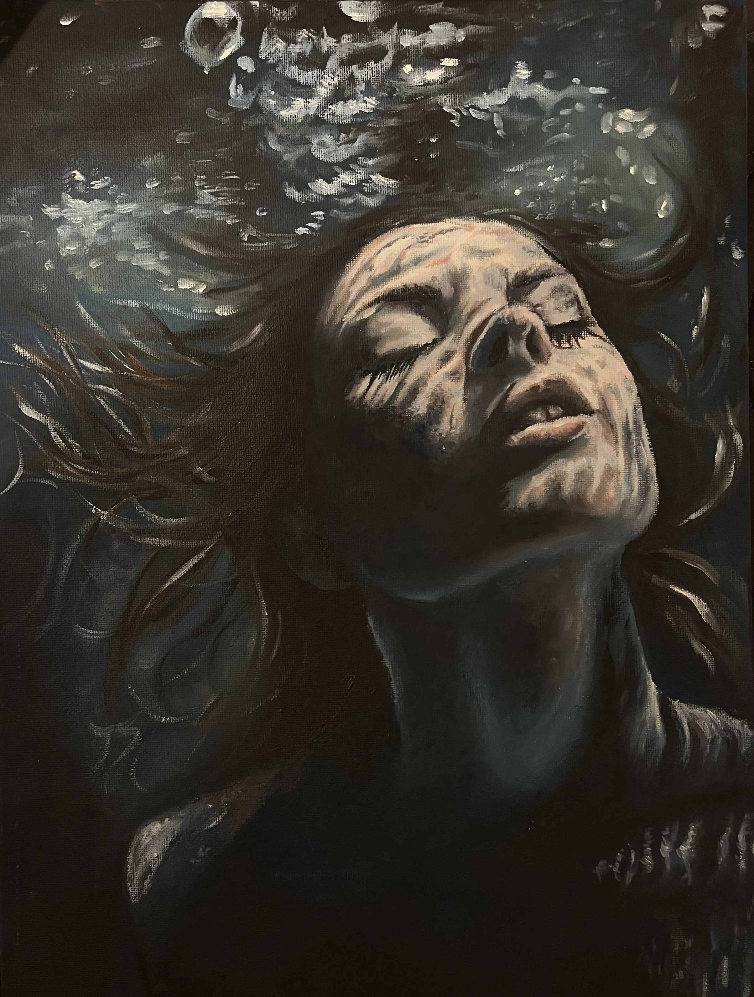 Trinity Peirson-Harrop - "Cold Plunge" - Oil on Canvas - 30 x 40cm - $400 