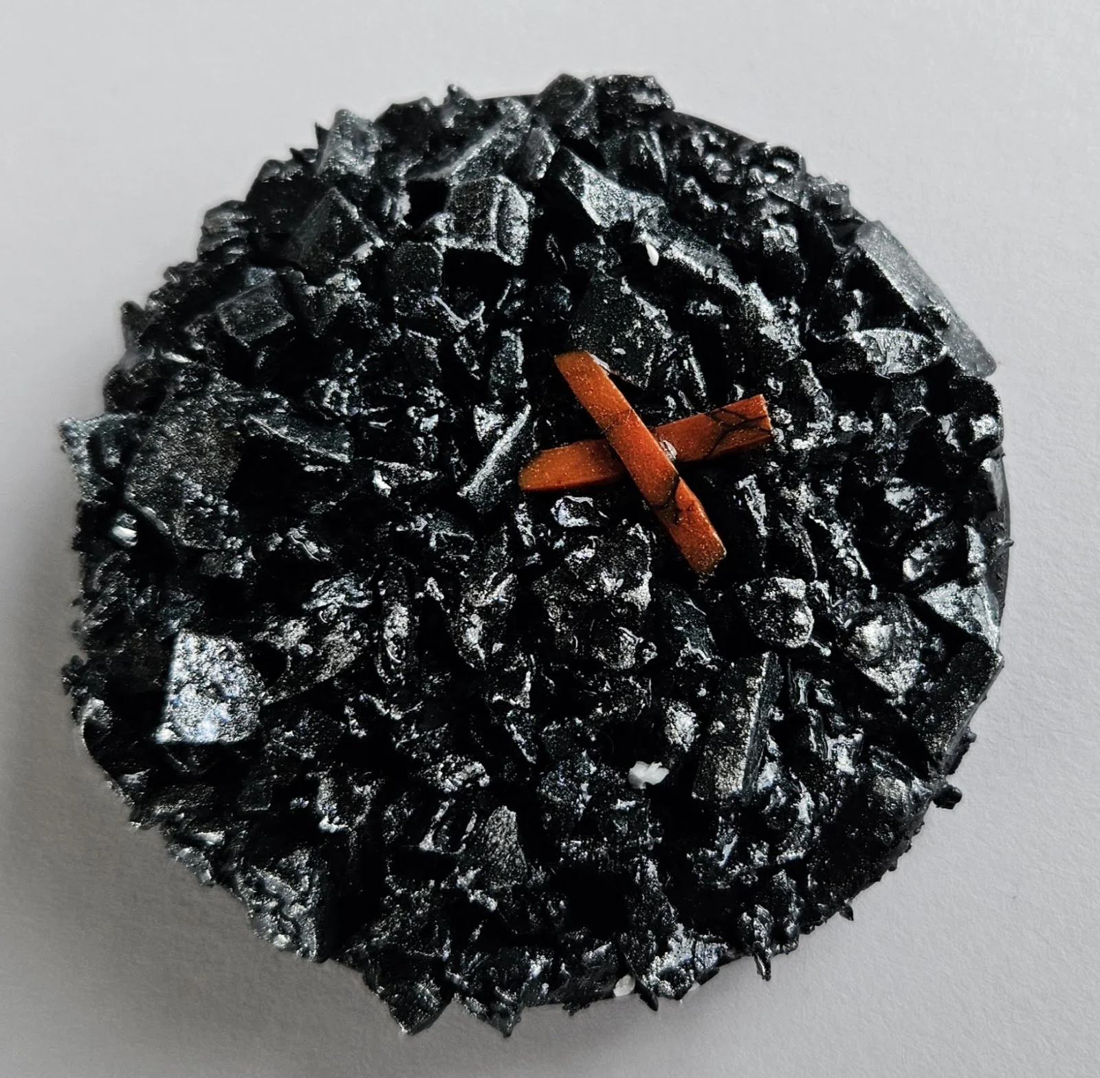 Ksenija Asonja - "The Epicenter Of My Heart" - Polymer clay, pigments and resin - 7.5cm x 7.5cm - $80