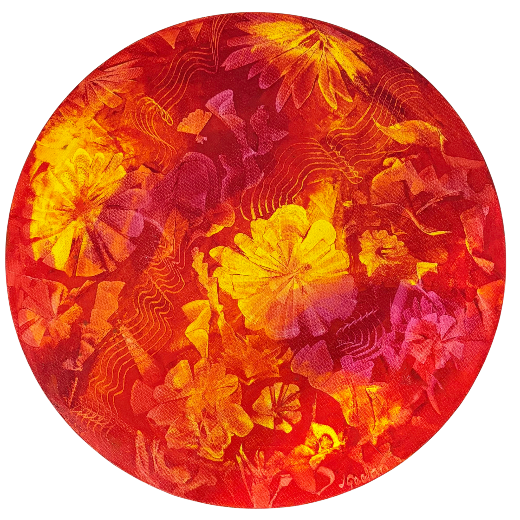 Jenny Geelan - Blush - Oil on Canvas - 51cm diameter - $320