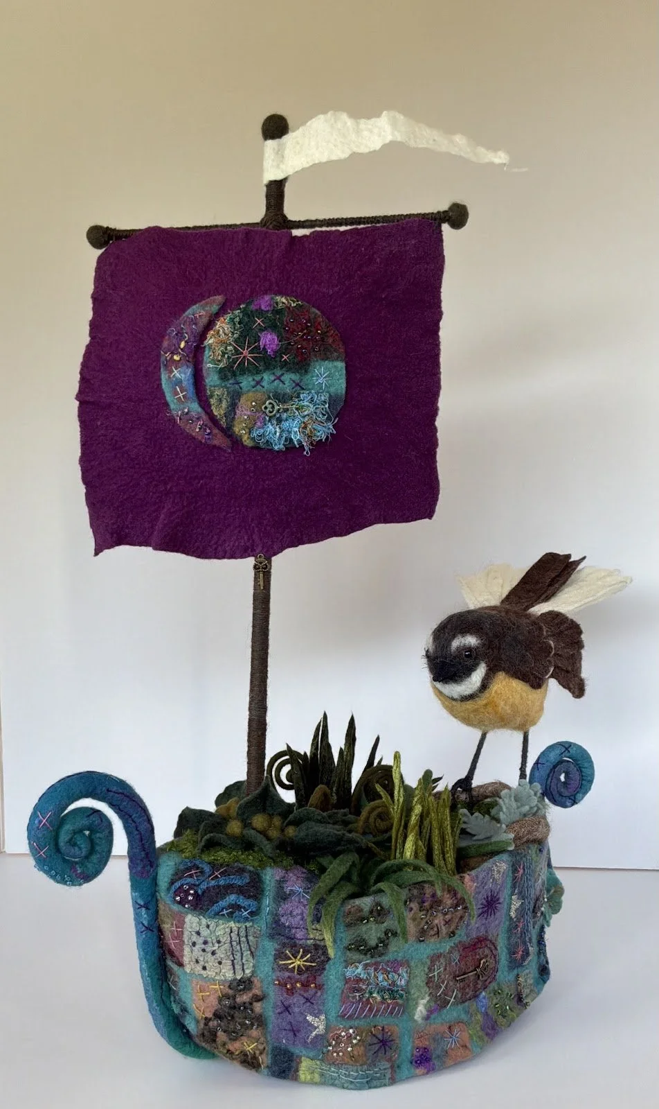 Jill Gunn- “Memories On the Wind” - Hand felted wool- 50cm x 30cm - Not for sale