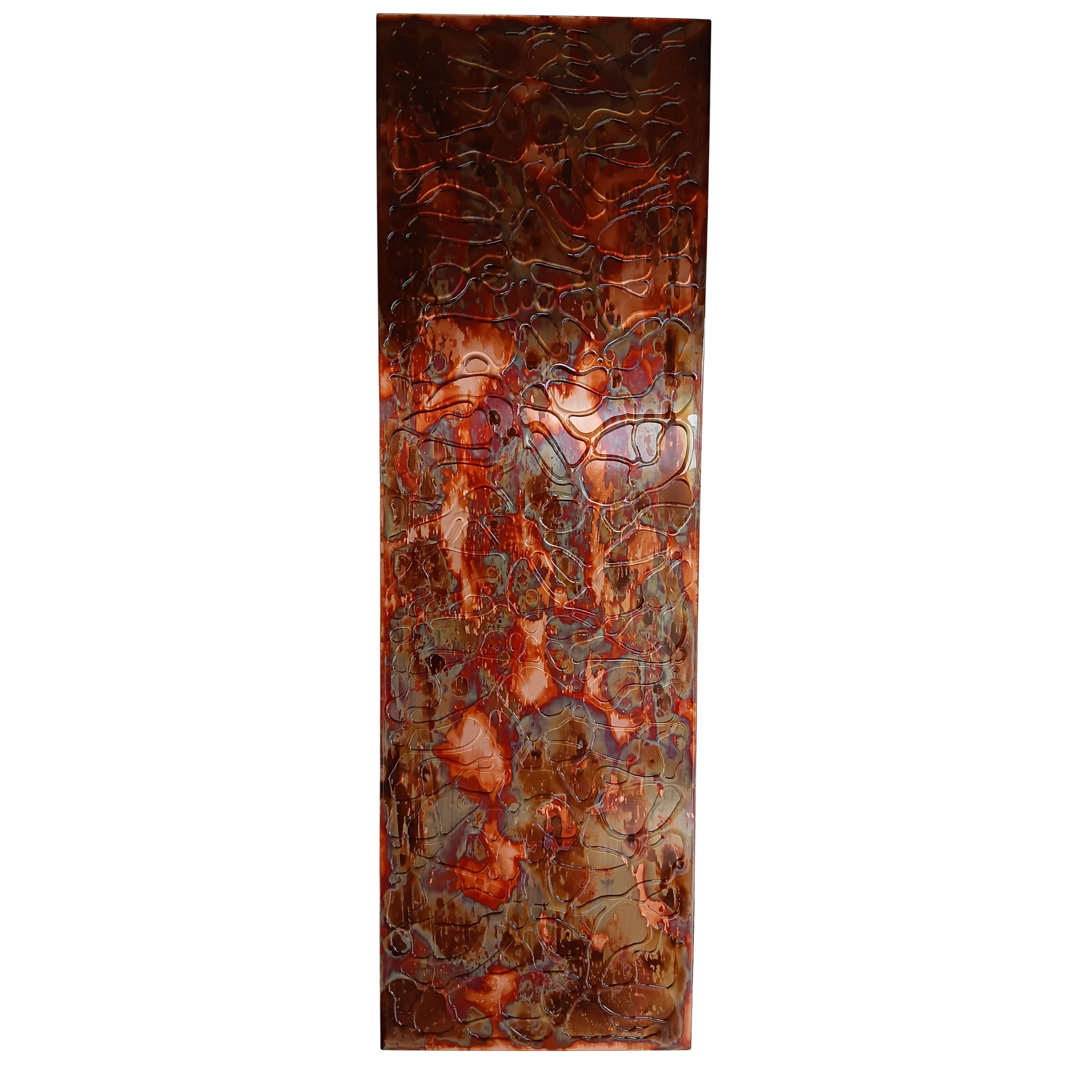Rhys Coker - Liquid Autumn - Resin and Copper - 90cm x 28cm - $500