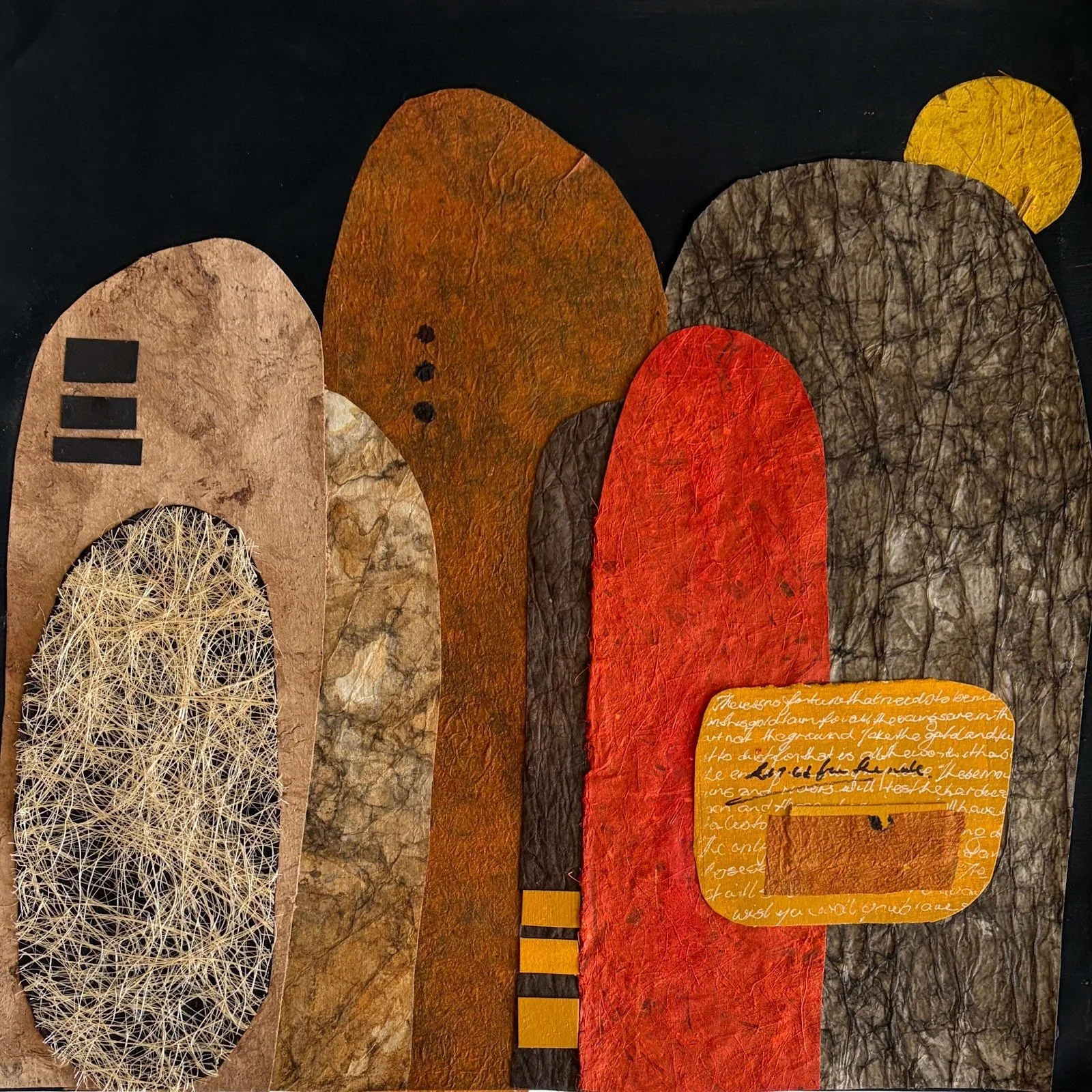 Lynne Fellowes - "The Peaks" - Collage  - 61cm x 61cm  - $650