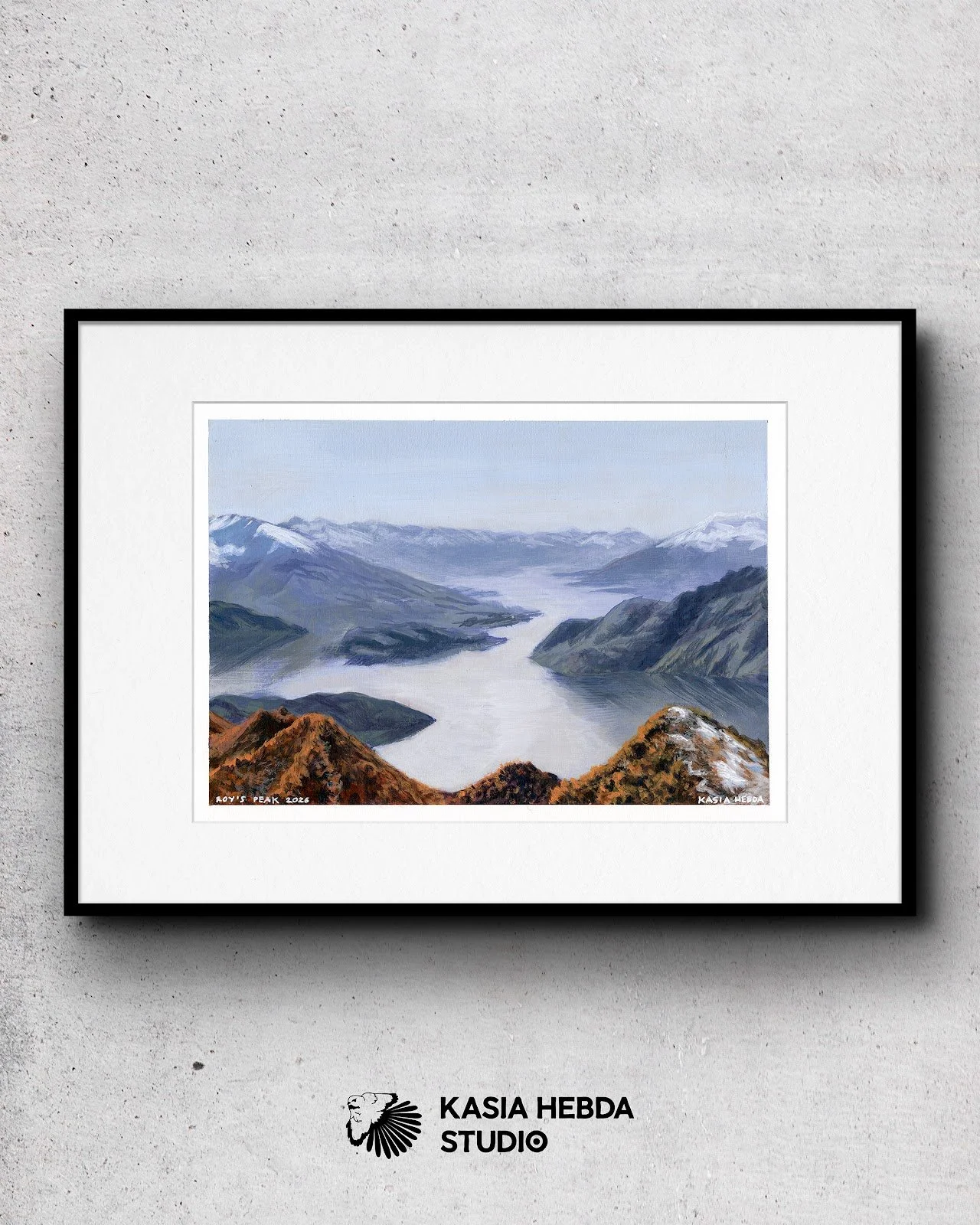 Kasia Hebda - "Roy's Peak I" - Acrylics on Paper - 31cm x 43cm - $1000