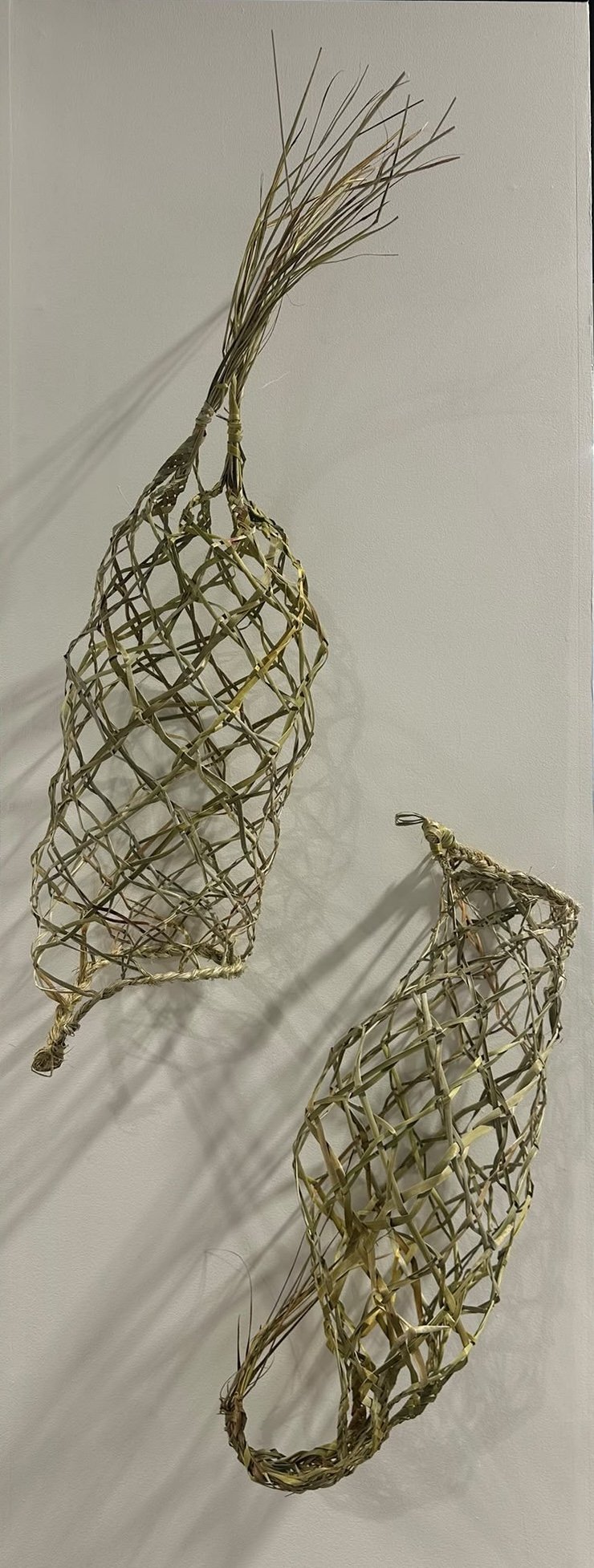 Jade Hardy - "Kete Whiri (Fishing Basket) Diptych" - Harakeke - 100cm x 40cm - $585