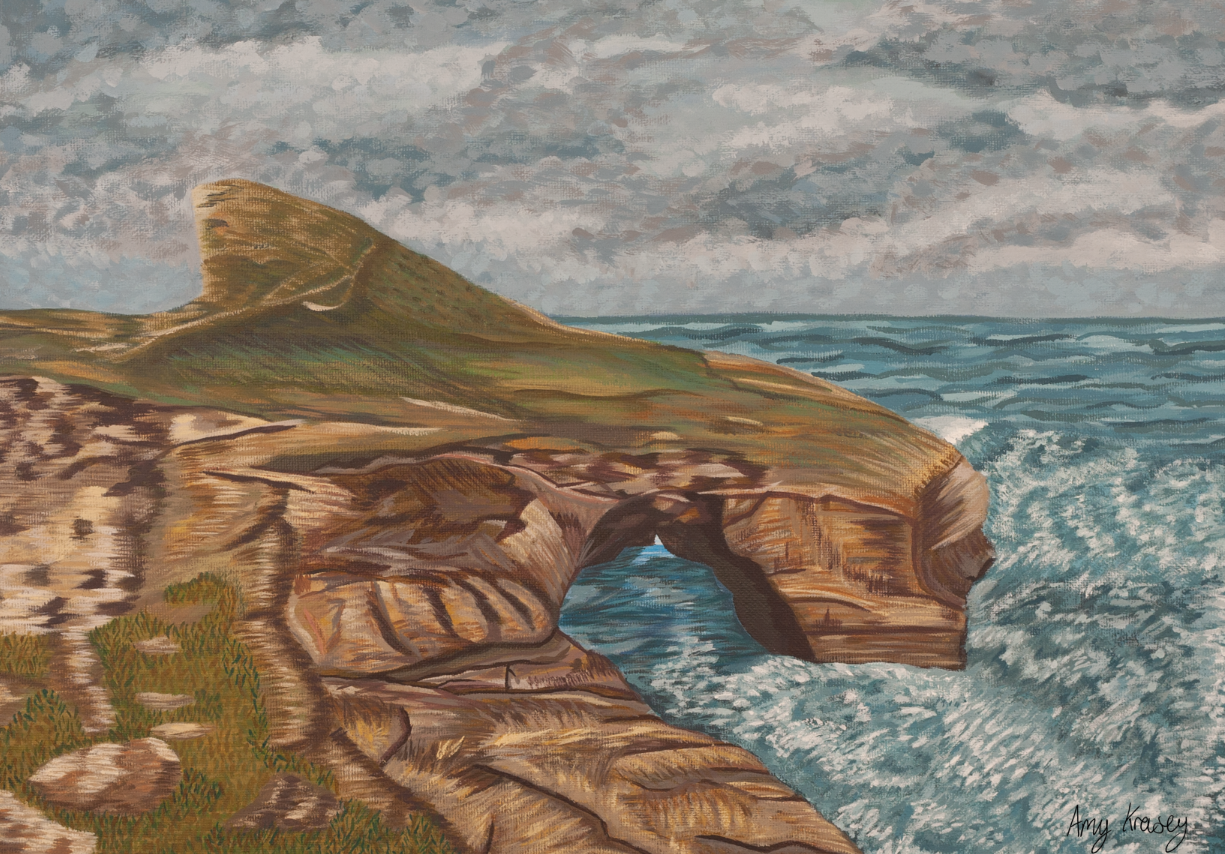 Amy Krasey - "Clouds Over the Tunnel" - Acrylic on Canvas - 45 x 35cm - $800