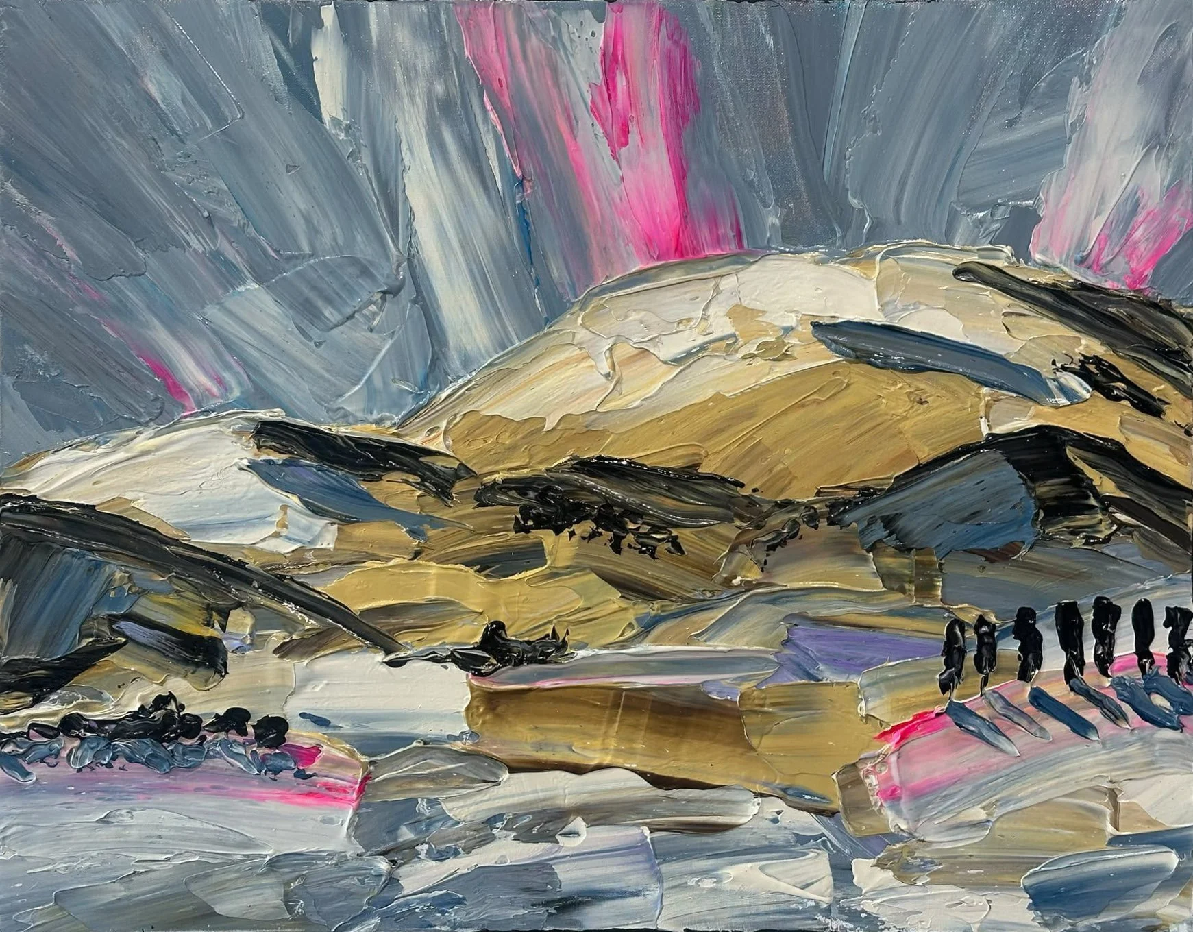 Olivia Wensley - "Snowfarm" - Heavy bodied acrylic and gesso - 55 x 71 cm - $2495