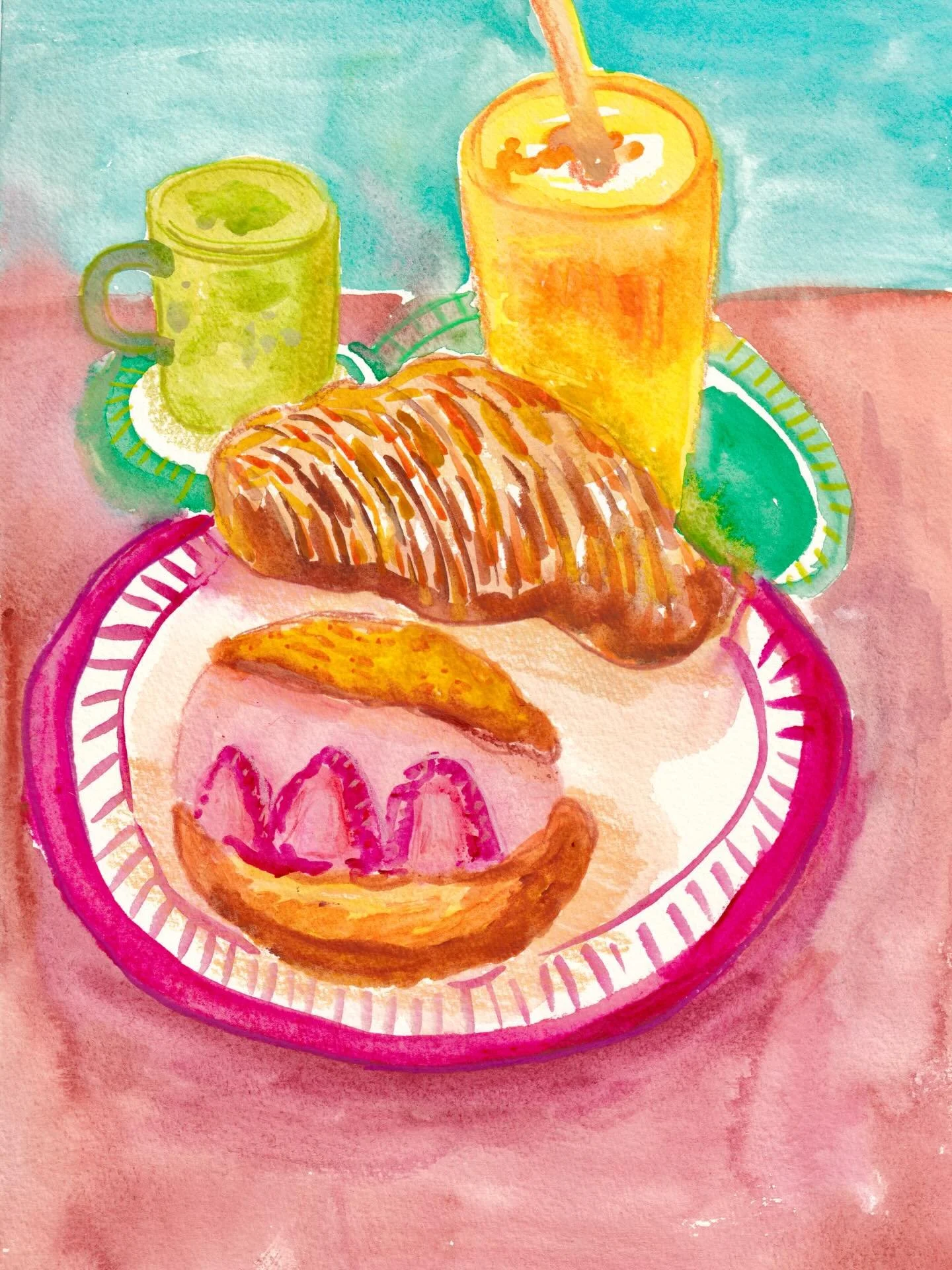 Afternoon treat at @cafeknotted_au 🥐🍰🍵

After going on a short trip to Seoul last year, I fell in love with salt bread! When I found out that @cafeknotted_au was closeby, I had to try. It didn&rsquo;t disappoint! 

The flaky, buttery, saltiness of