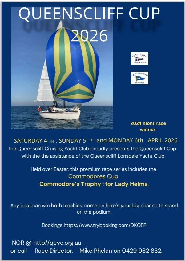 Easter 2026 Queenscliff Cup &amp; Commodore’s Trophy (female helm) 