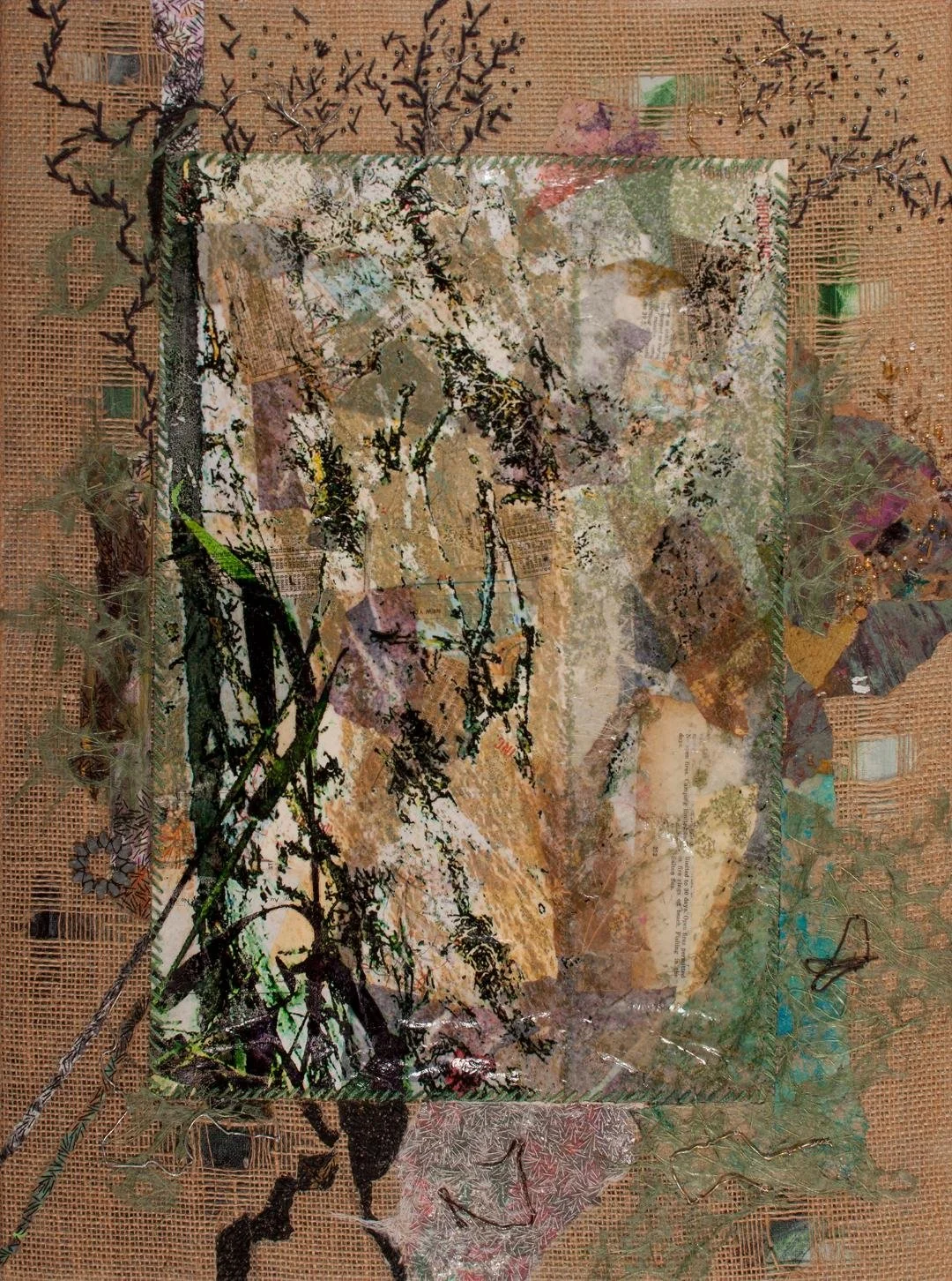 Diane Reeves, What Remains, mixed media and photograph, 24x18"