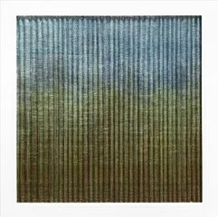 Anne M. Bennion, Landscape-OC, ikat, doubleweave, dye, pigment, plexi, 24x24"