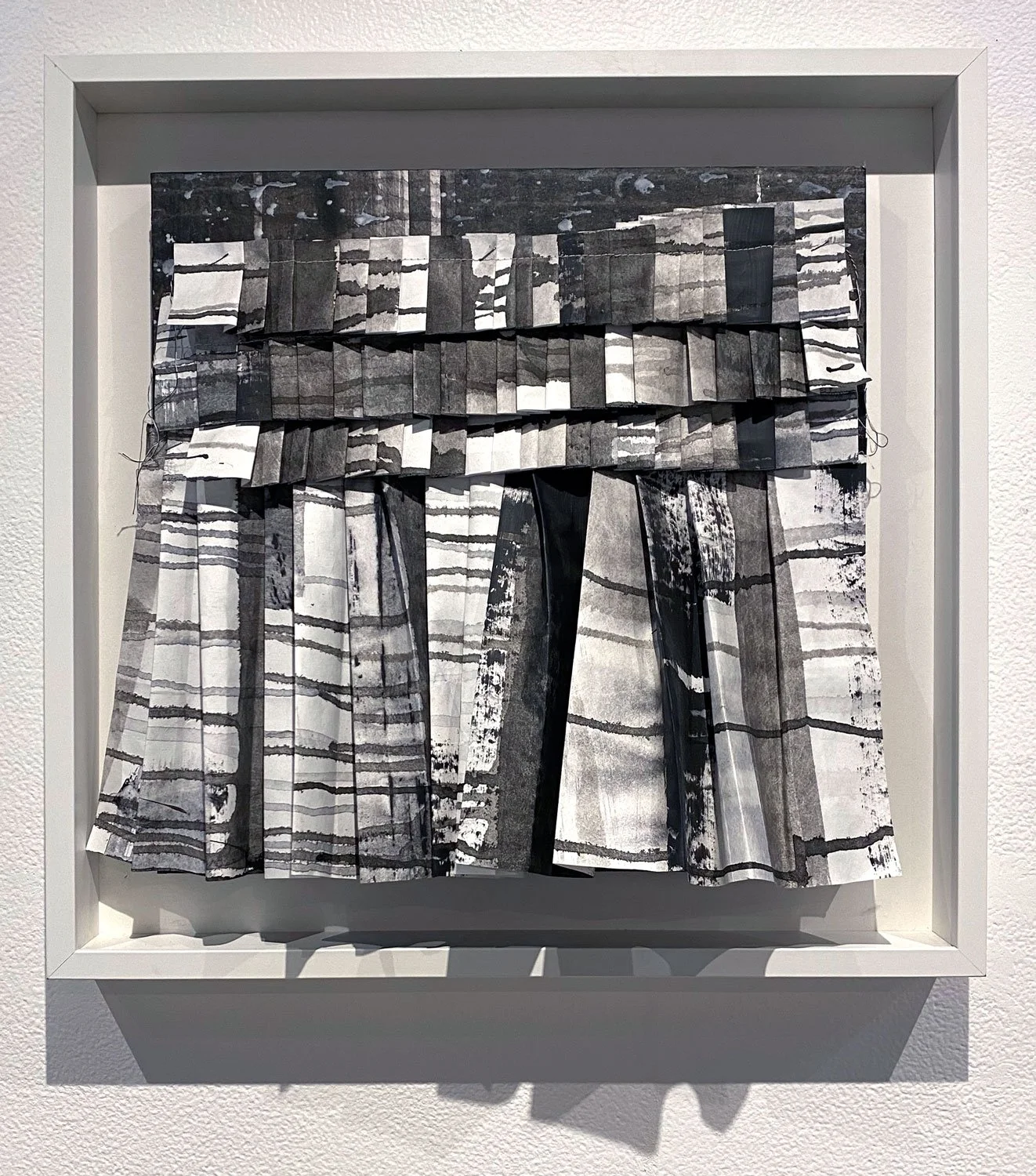 Lea Feinstein, Party Dress, acrylic on
tyvek on panel, 20x20x2"