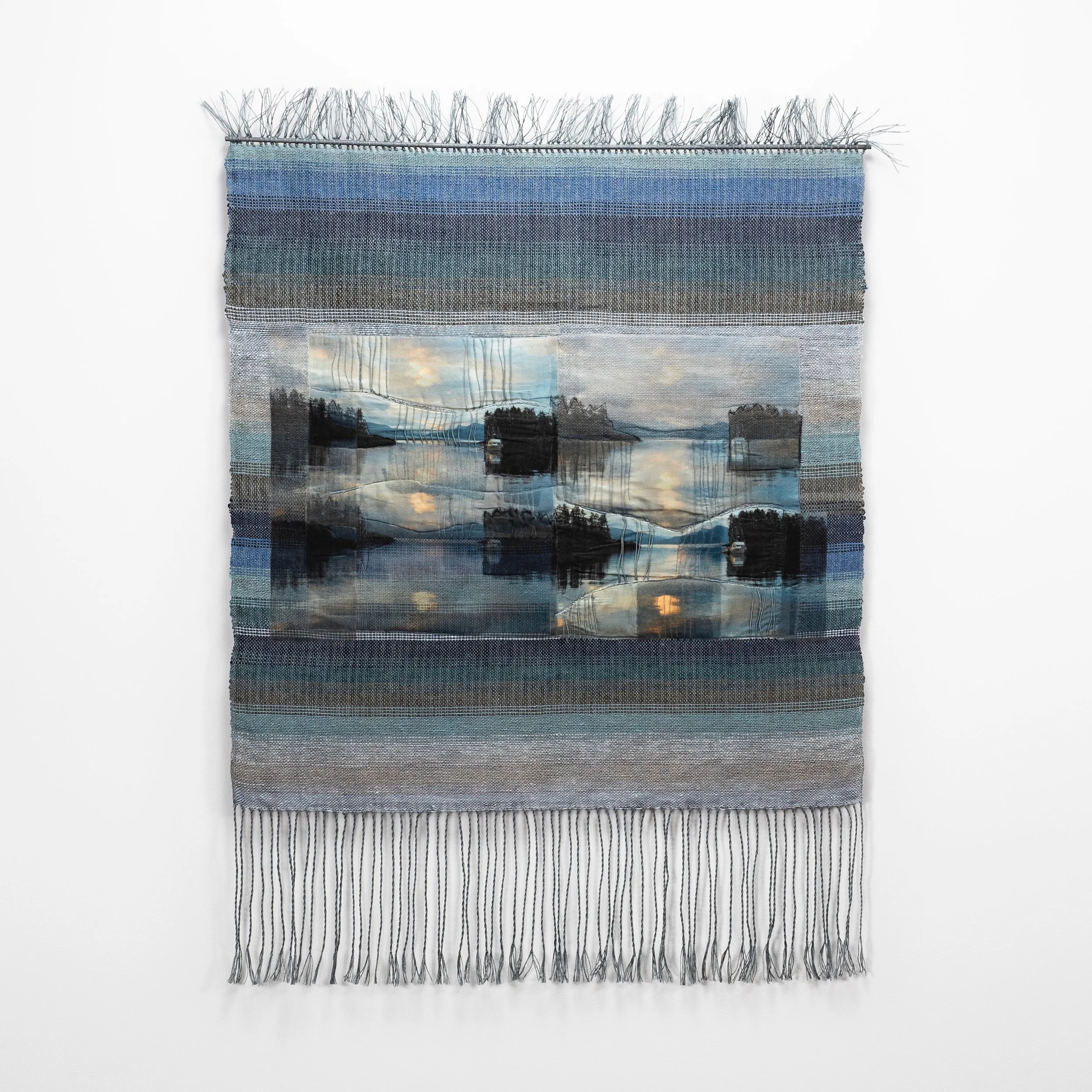 Cameron Taylor-Brown, Reflections Twilight
3 Brothers Island AK, woven,  stitched, quilted, 33x25"