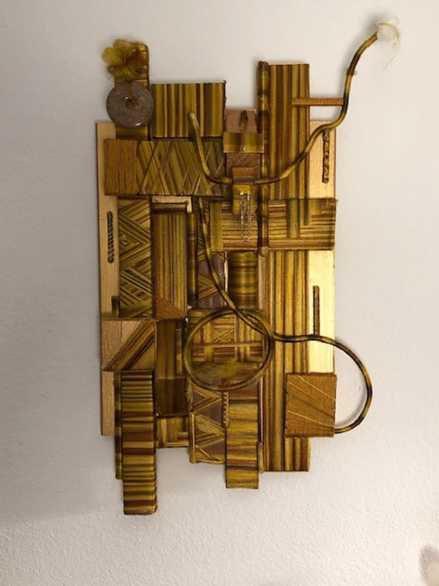 Dellis Frank, Golden Lady, mixed media fiber
assemblage, 25x13x5"