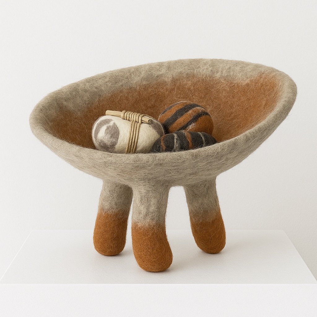 Jan Rolston, Desert Tripod, wool felt, 13x17x11"