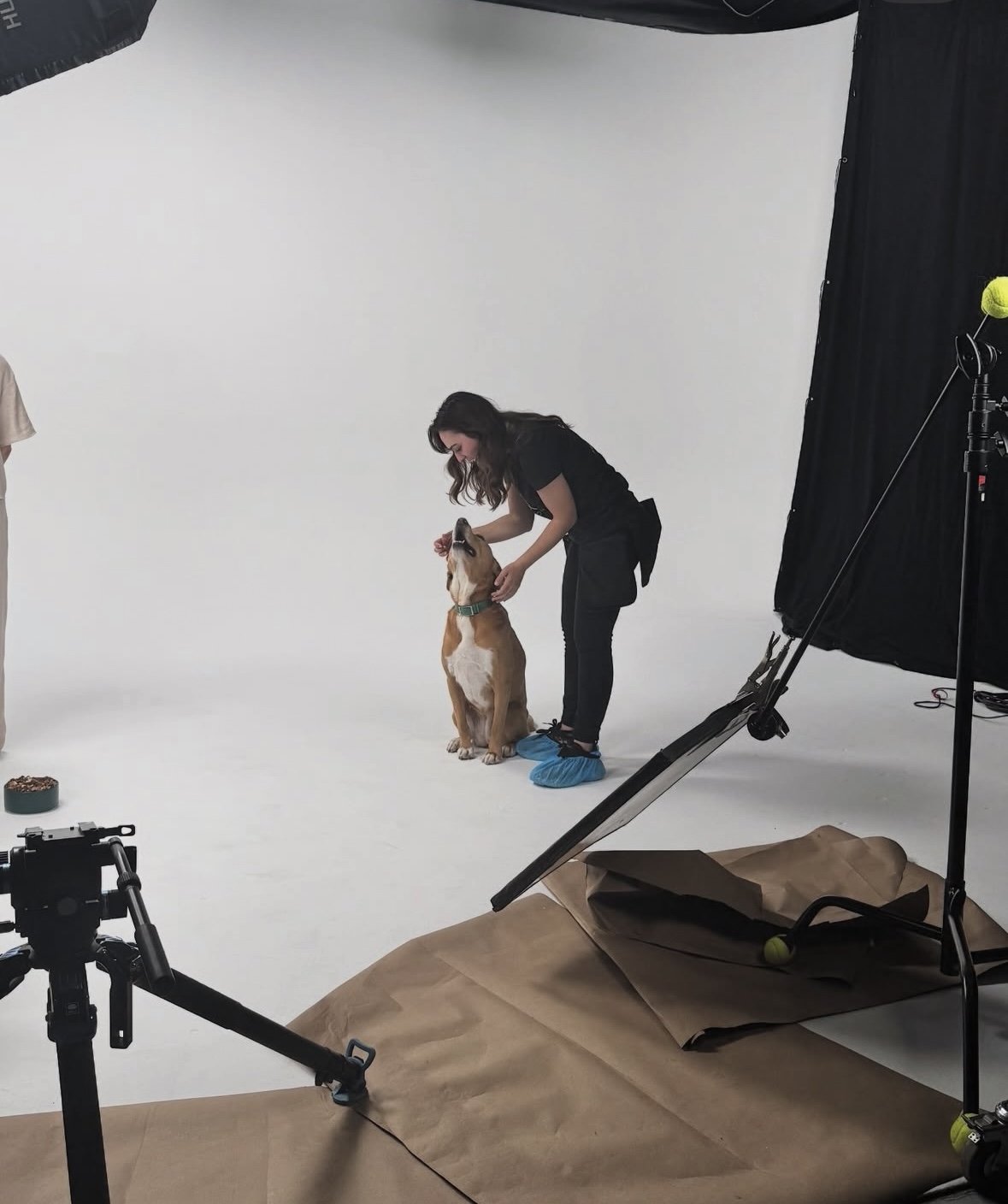 On set with Brooklyn for commercial