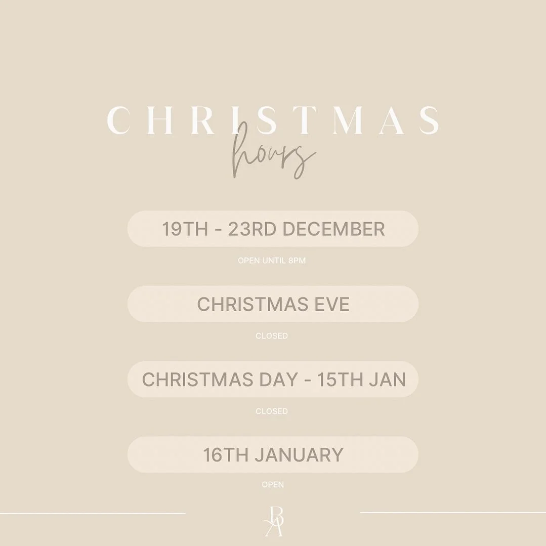 It&rsquo;s beginning to look a lot like Christmas.

Last few days of creating brows &amp; lashes until we are closed until the new year! We will be closed from Sunday 24th December - Tuesday 16th of January. 

If you are after a last minute appointme