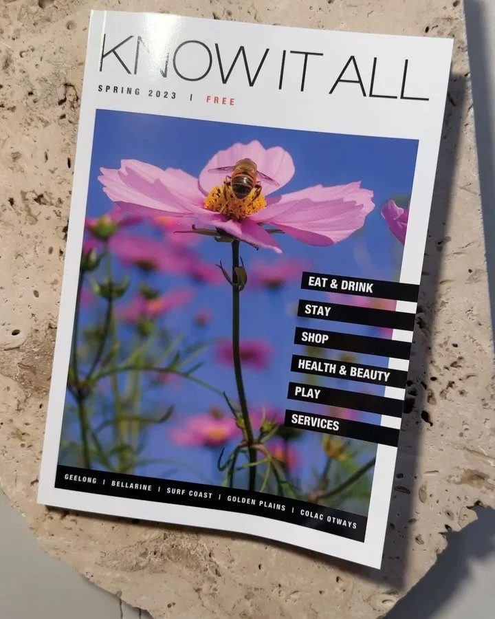 The 2023 Spring addition of @knowitallmagazine has dropped &amp; look who&rsquo;s featured in it.. 🌸🤭

Know It All showcases a collection of amazing local businesses in Geelong, Bellarine and the Surf Coast! 

Grab a free copy in salon 🫶🏼