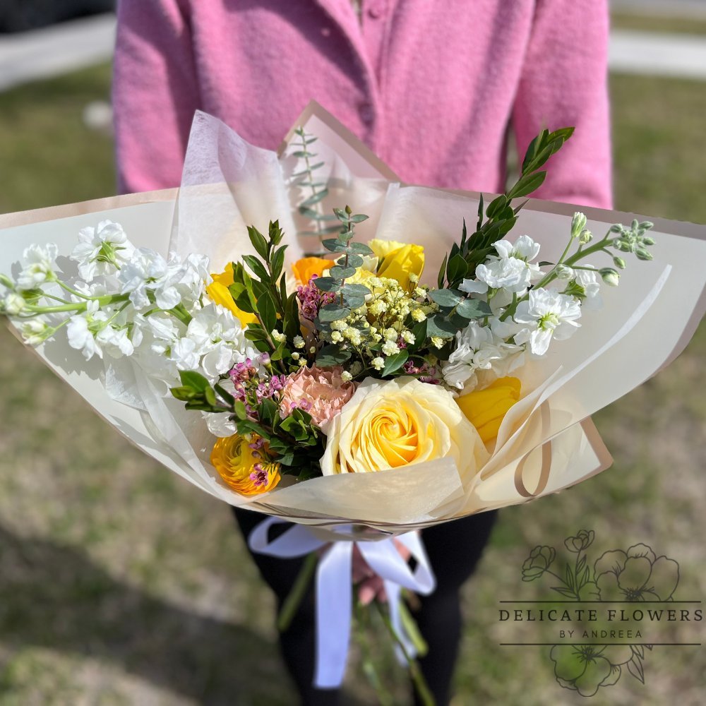 Sweet Nectar flower arrangement with delicate blossoms and vibrant, elegant colors