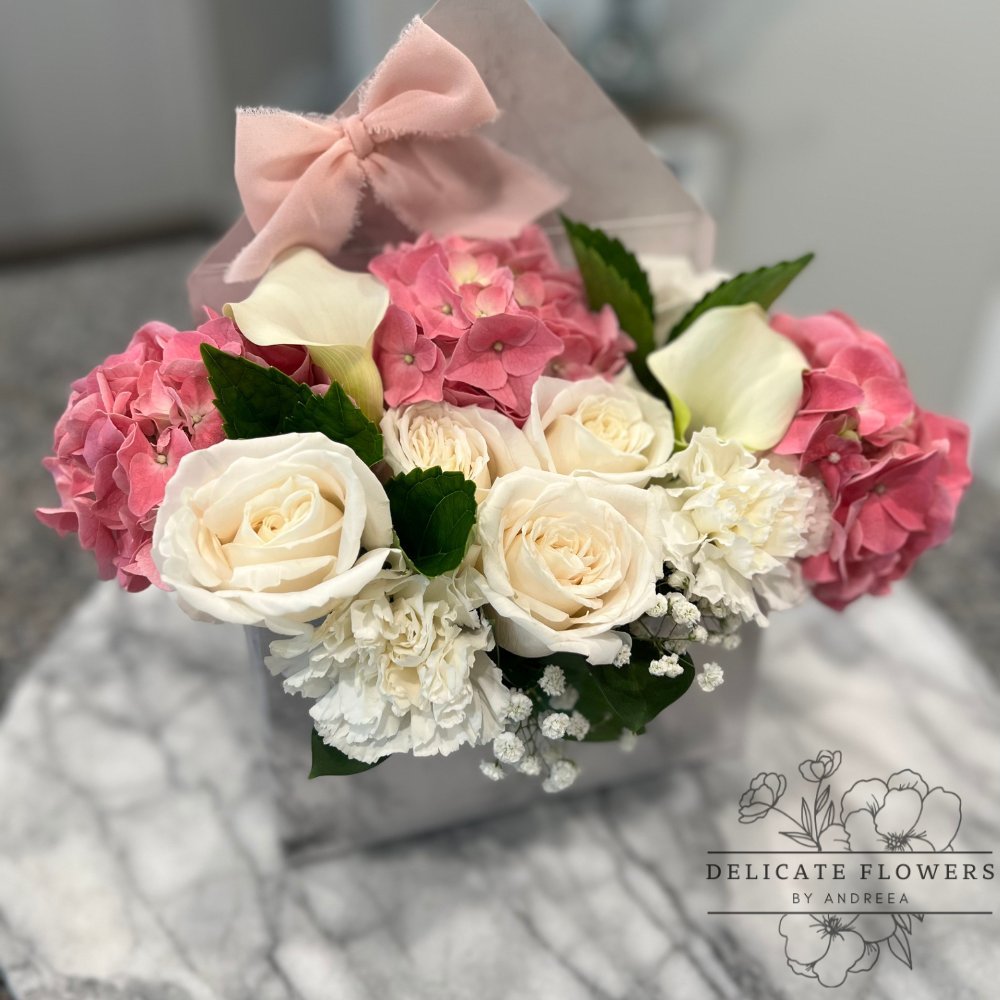 Love Letter romantic flower arrangement with elegant blooms and refined textures
