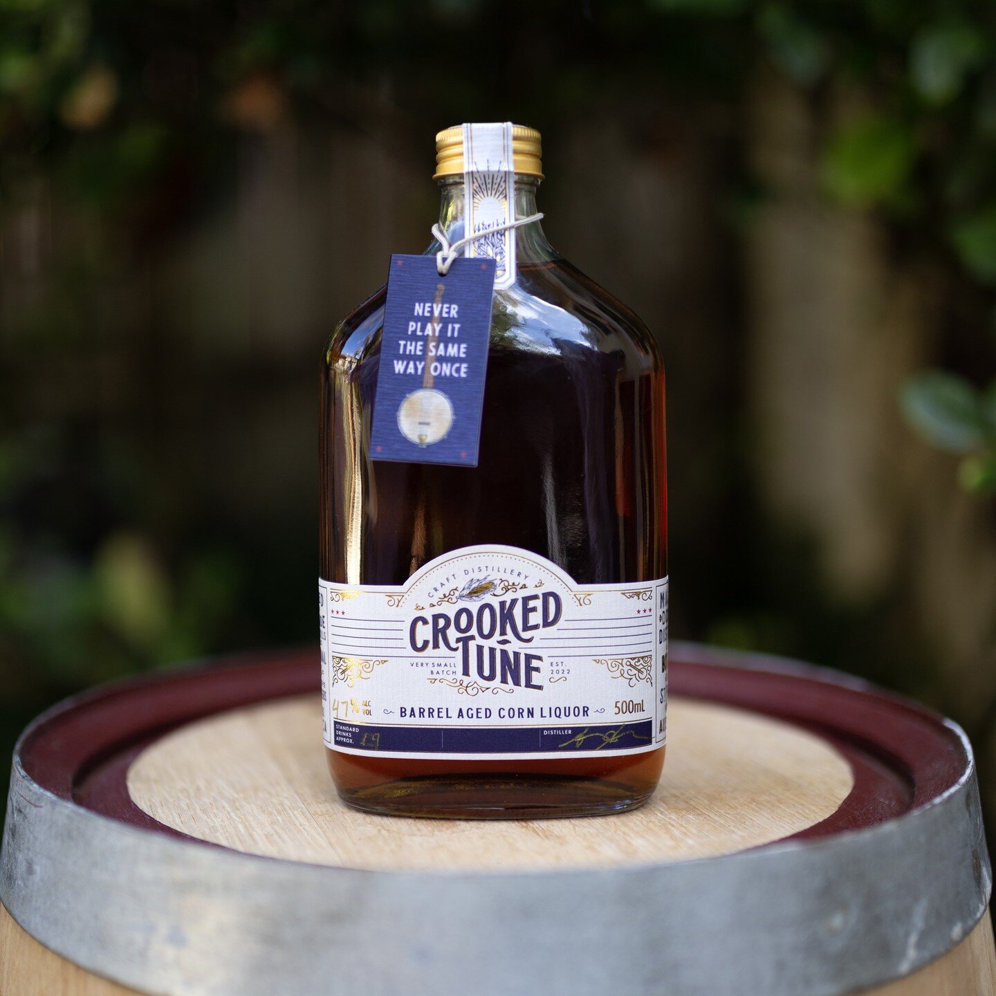 I'm proud to release my first batch of
Barrel Aged Corn Liquor!

Barrelled in a custom made 20L ex-port cask from @transwoodcooperage in Tasmania, there are only 39 hand-numbered 500ml bottles in existence!

At 47% ABV, this dark auburn liquor packs 