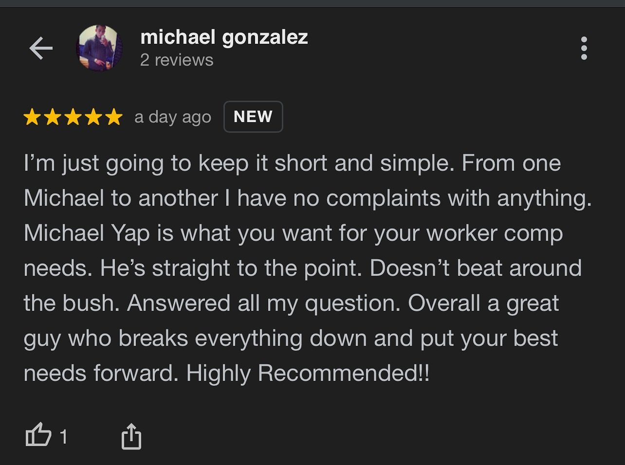 We&rsquo;re thrilled to receive another 🌟🌟🌟🌟🌟 review! At the Law Office of Michael Yap, we prioritize efficiency and clarity to ensure you have the time you need to heal. With our deep understanding of workers&rsquo; compensation, we expertly na