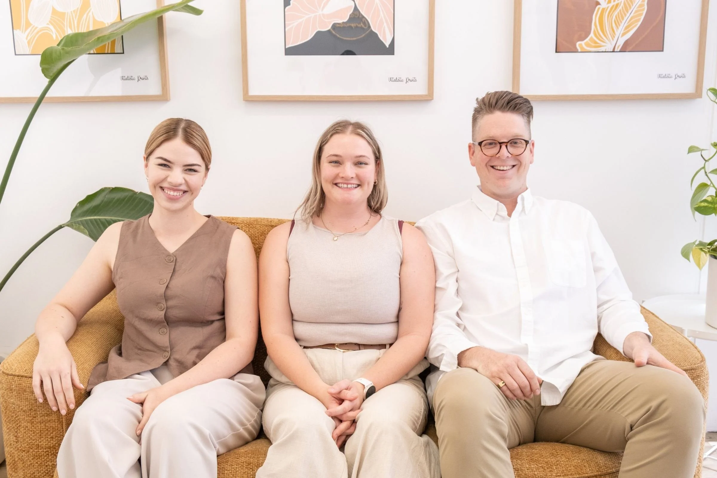 Dr Lauren Hebden, Dr Tess Metcalfe and Dr Jack Haynes, chiropractors at Haynes Health Chiropractic in Port Kennedy, WA