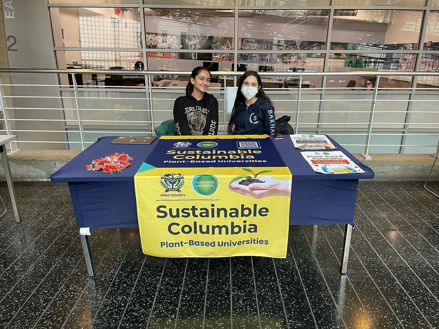 We are out here! Come stop by one of our tabling events at Lerner Hall #columbia #plantbaseduniversities