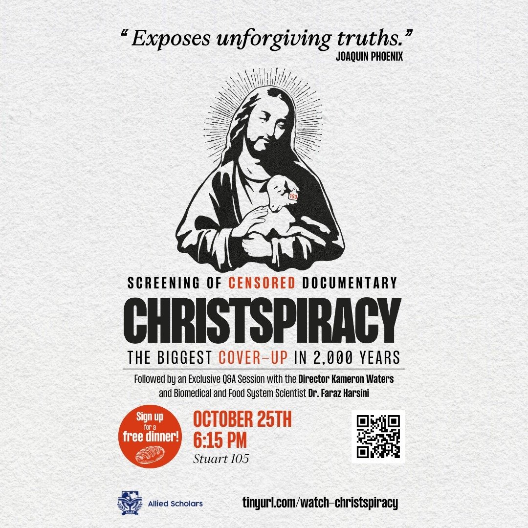 What would Jesus do?

Join us for a screening of this groundbreaking documentary on Friday, October 25 2024 at 6:15pm. You don't want to miss this screening plus Q&amp;A with director Kameron Waters and biomedical scientist Dr. Faraz Harsini.