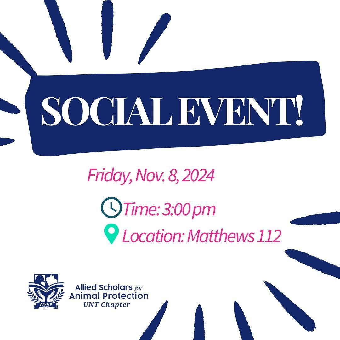 Join us tomorrow for our last meeting of the semester!
We will be playing games and there will be snacks! 

#unt#asap#social