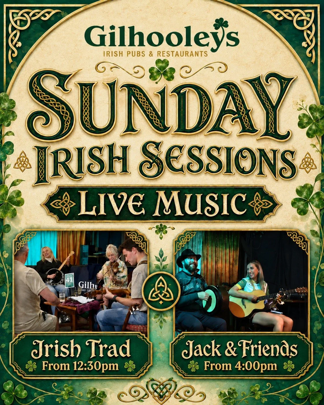 Sunday Irish Sessions are on this weekend at Gilhooleys Brisbane and there is no better way to close out the week.
Irish trad from 12:30pm sets the afternoon up beautifully, then Jack &amp; Friends keep the good times rolling from 4pm. Pull up a stoo
