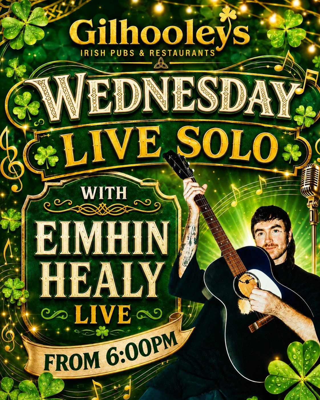 Go on, give yourself a mid-week treat. Eimhin Healy is live tonight from 6pm at Gilhooleys Brisbane with a brilliant solo set that'll make Wednesday feel like exactly the right night to be at the pub.

Grab a creamy pint, find a good spot, and let th