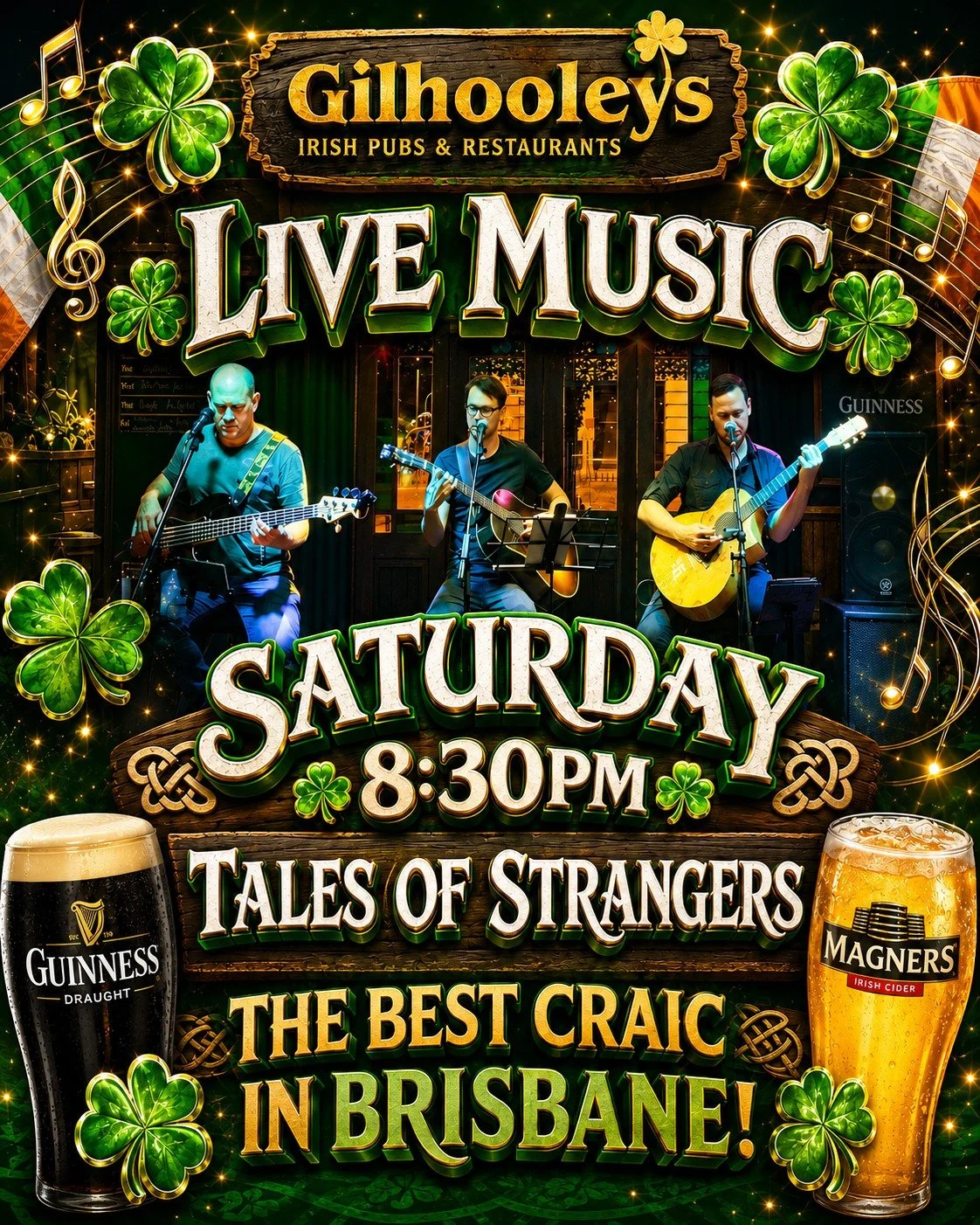 Tales of Strangers are live tomorrow night from 8:30pm at Gilhooleys Brisbane and they are bringing a brilliant setlist of all your favourite songs.

The perfect Saturday night out in the CBD. Get yourself in and sing along to every one.