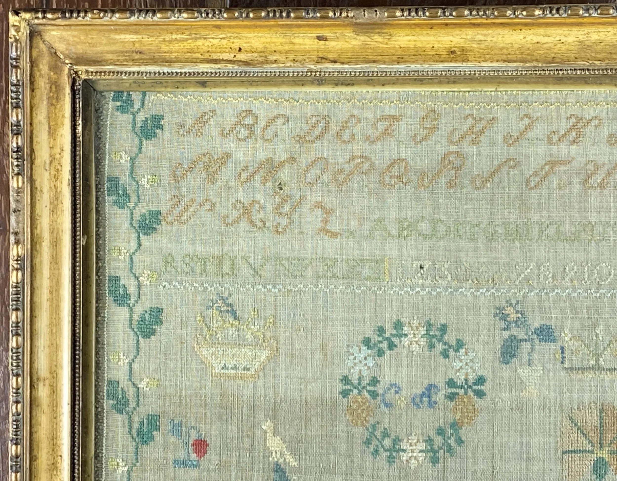 Antique George III/IV Silk Spot Motif & Band Needlework Sampler Circa ...