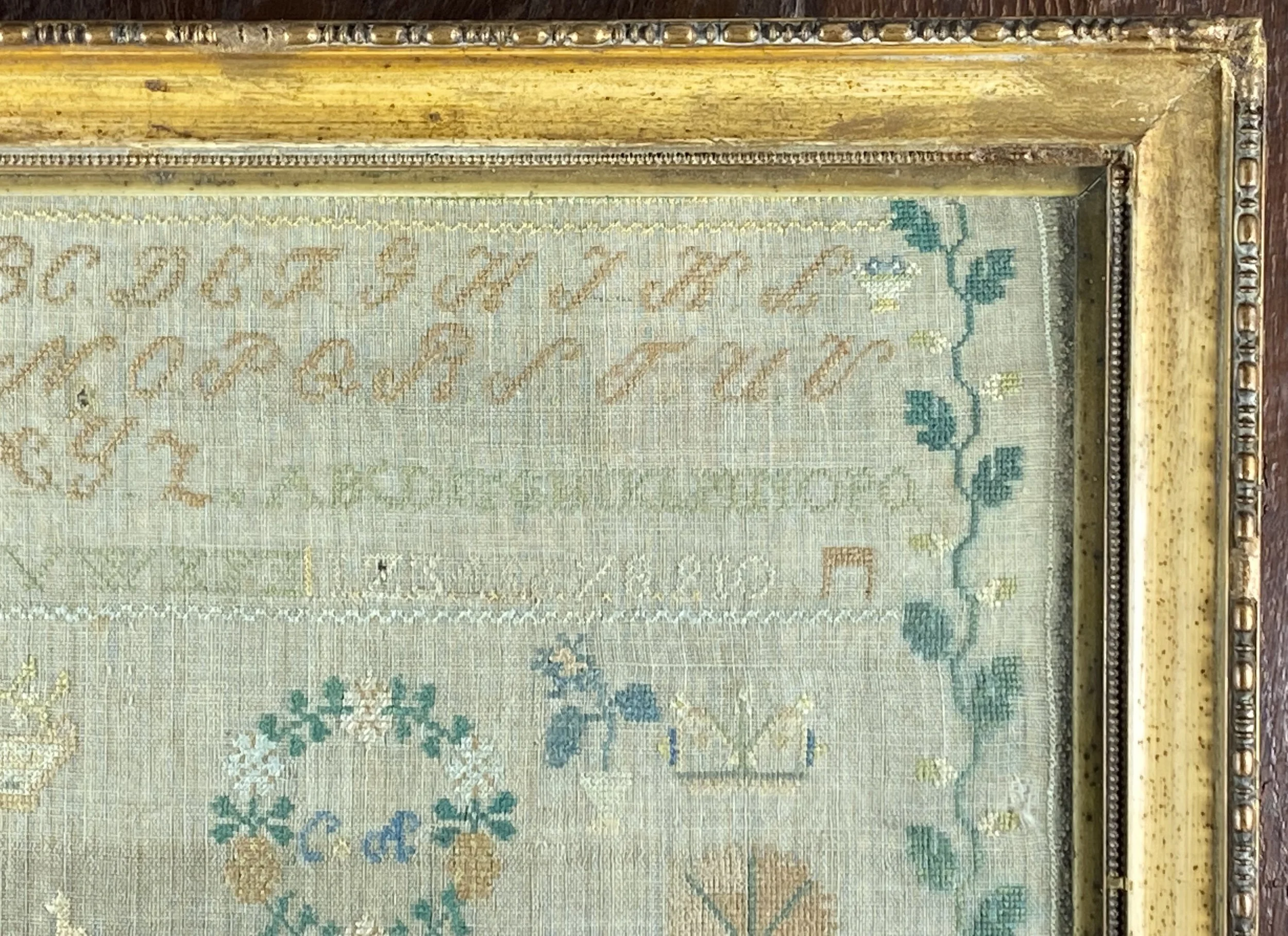 Antique George III/IV Silk Spot Motif & Band Needlework Sampler Circa ...