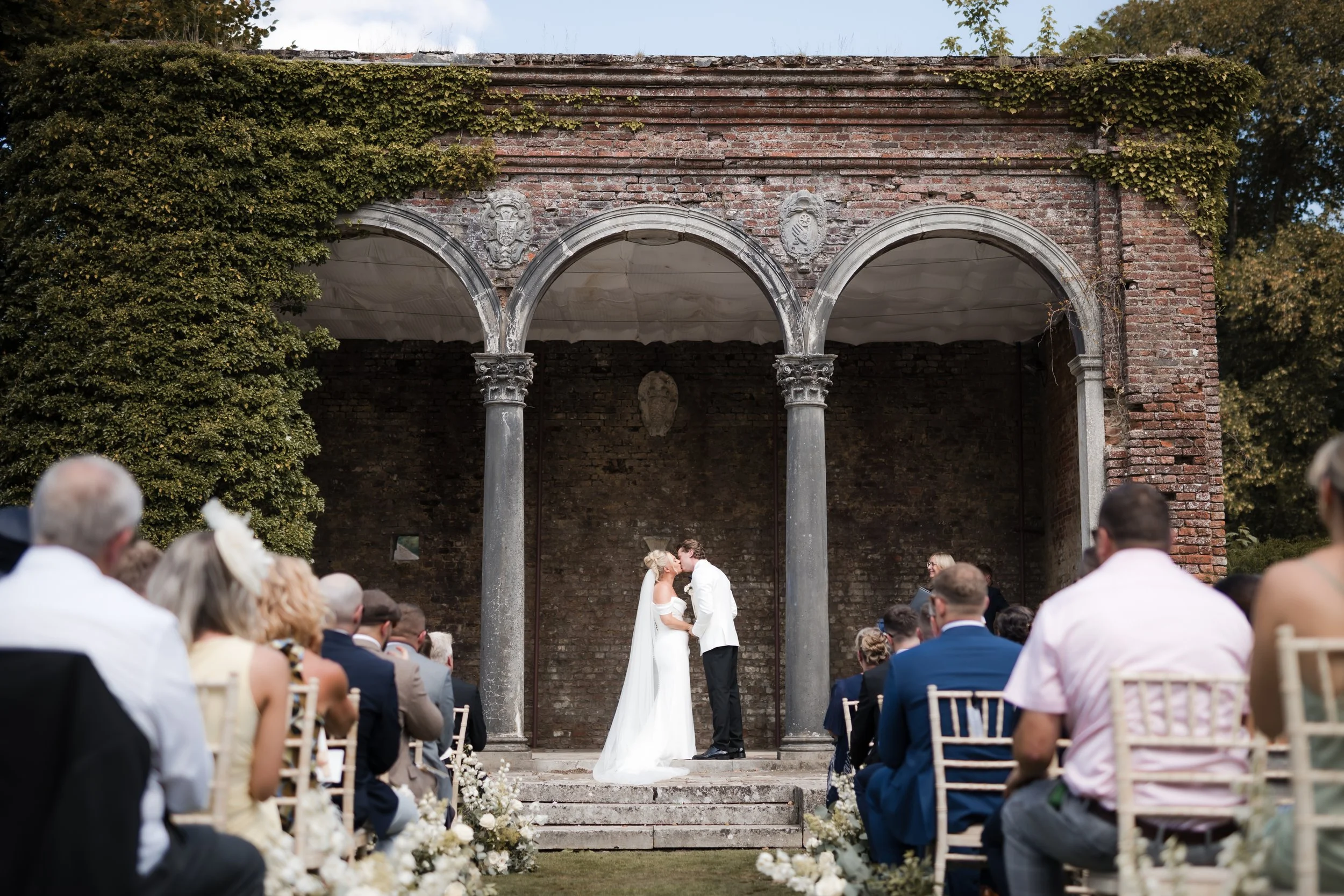 Chic white wedding at Broome Park Estate, Canterbury.
